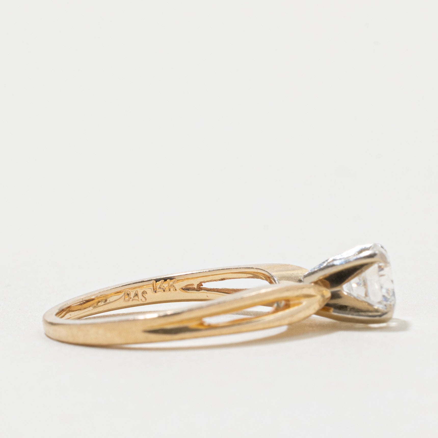 14k Solitaire Diamond Open Shank Ring | 0.55ct VS1 I | SZ 3.75