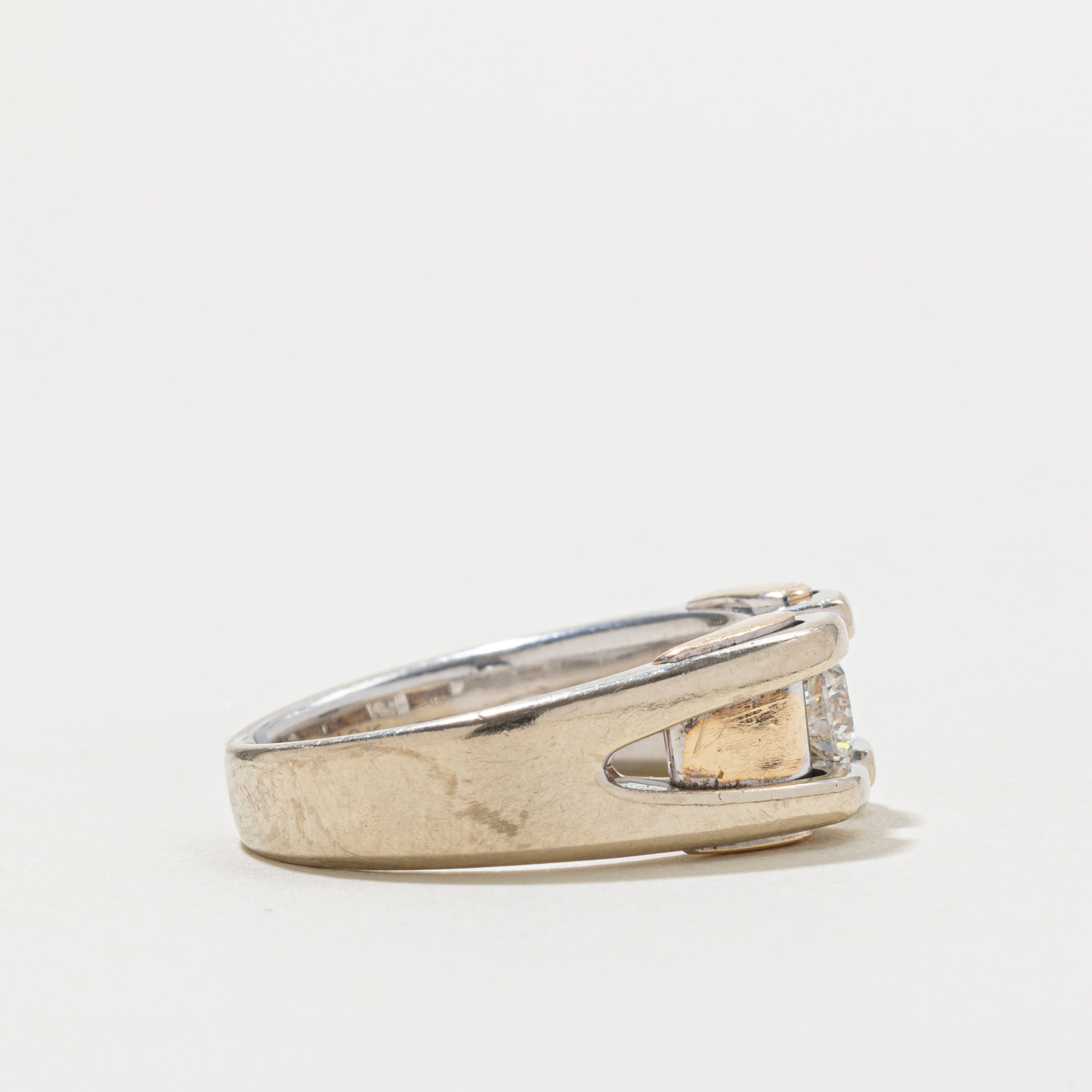 10k Deep Set Diamond Chunky Ring | 0.36ct SI1 G/H | SZ 8