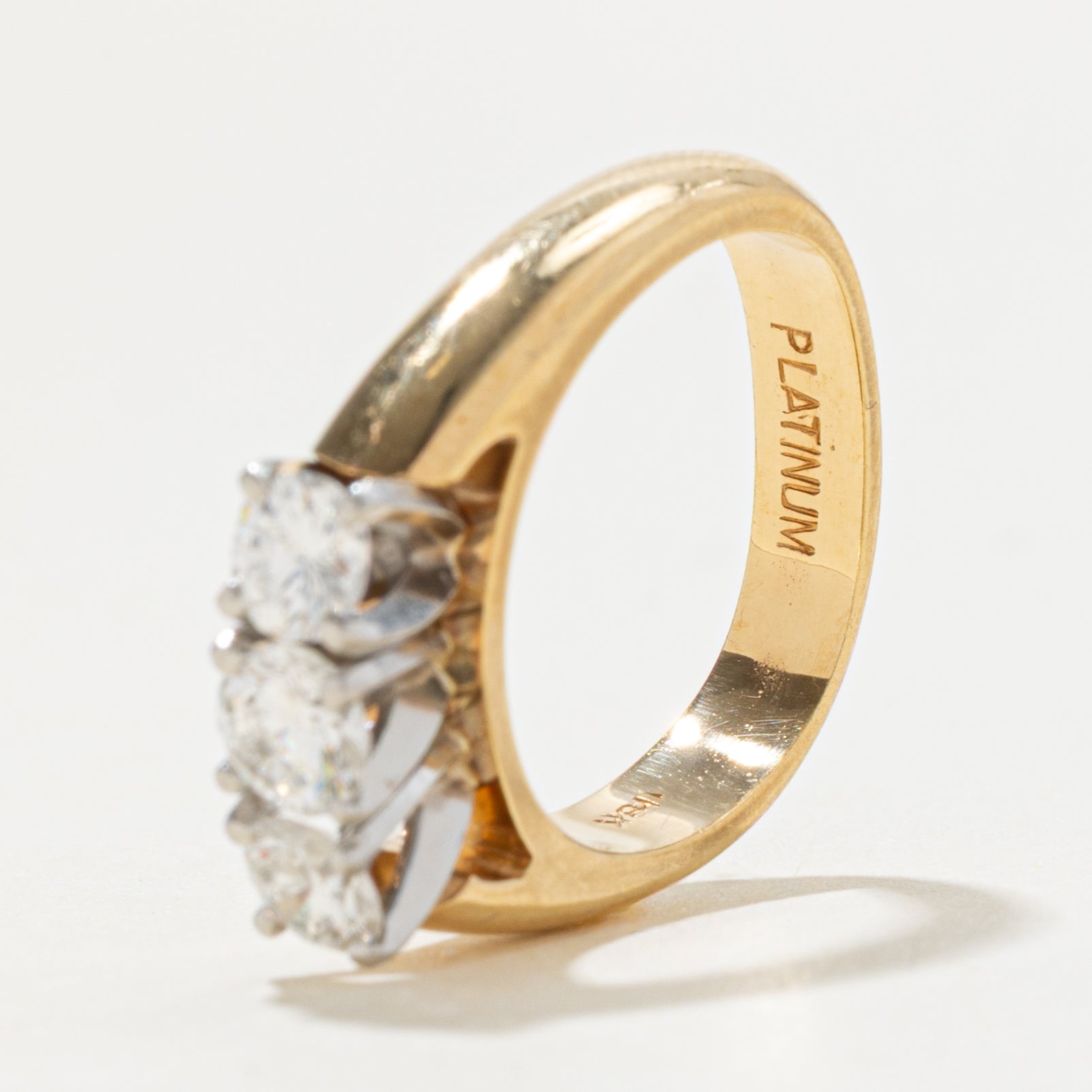 18k Three Stone Diamond Ring | 0.40ct SI1 H, 0.60ctw | SZ 6