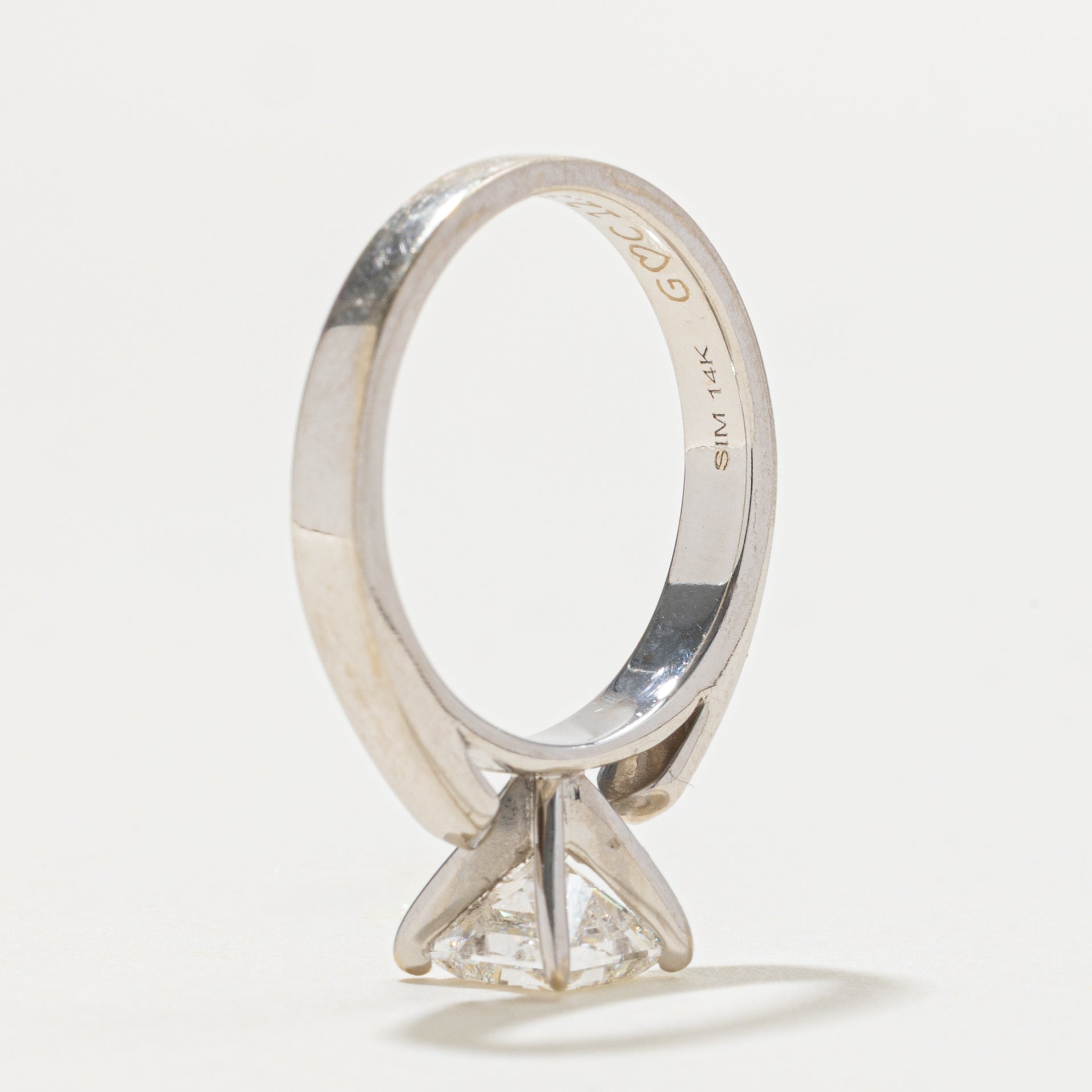 14k Solitaire Princess Cut Diamond Ring | 1.01ct I2 I | SZ 5.75