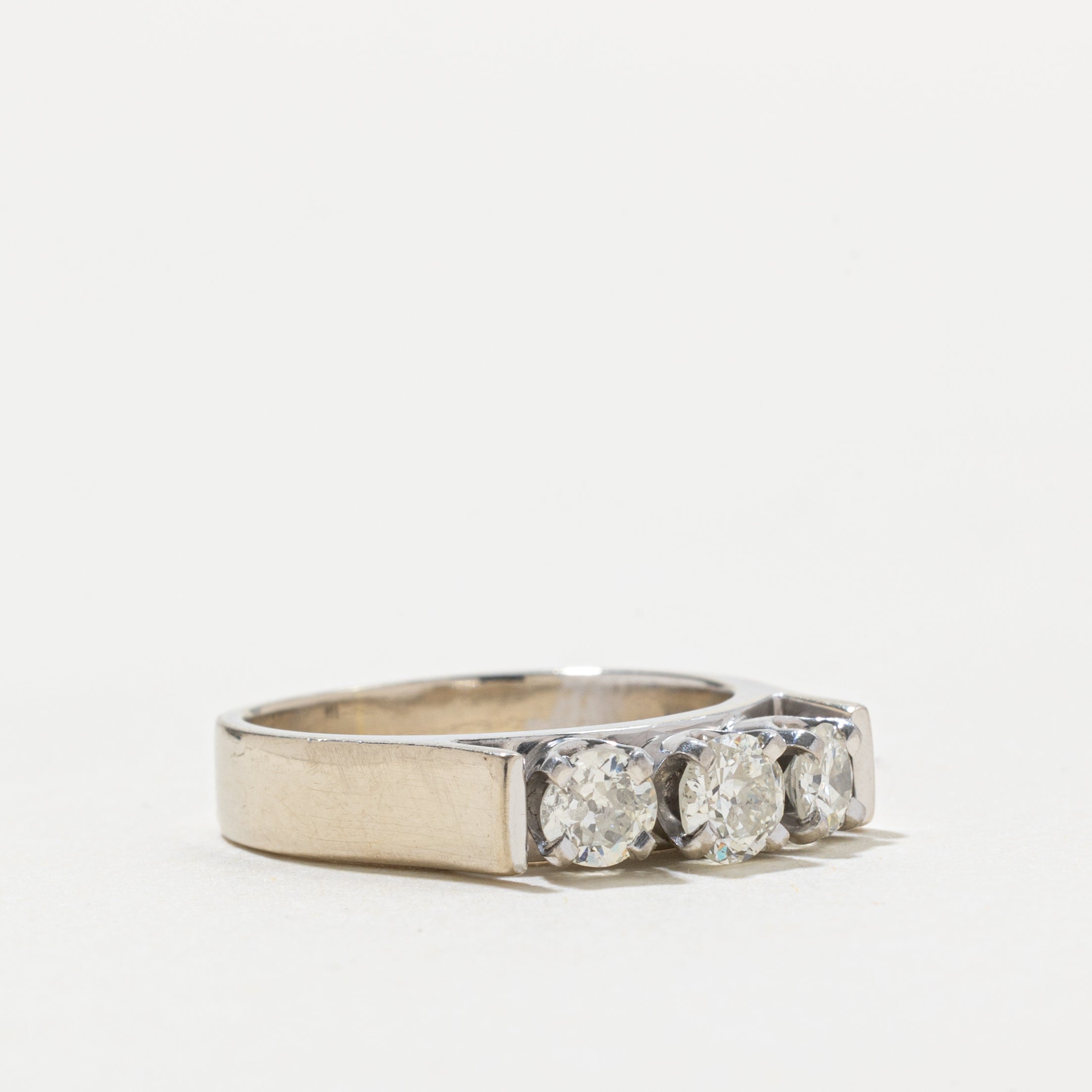 14k Three Stone Old European Diamond Ring | 0.28ct 0.39ctw | SZ 5.75