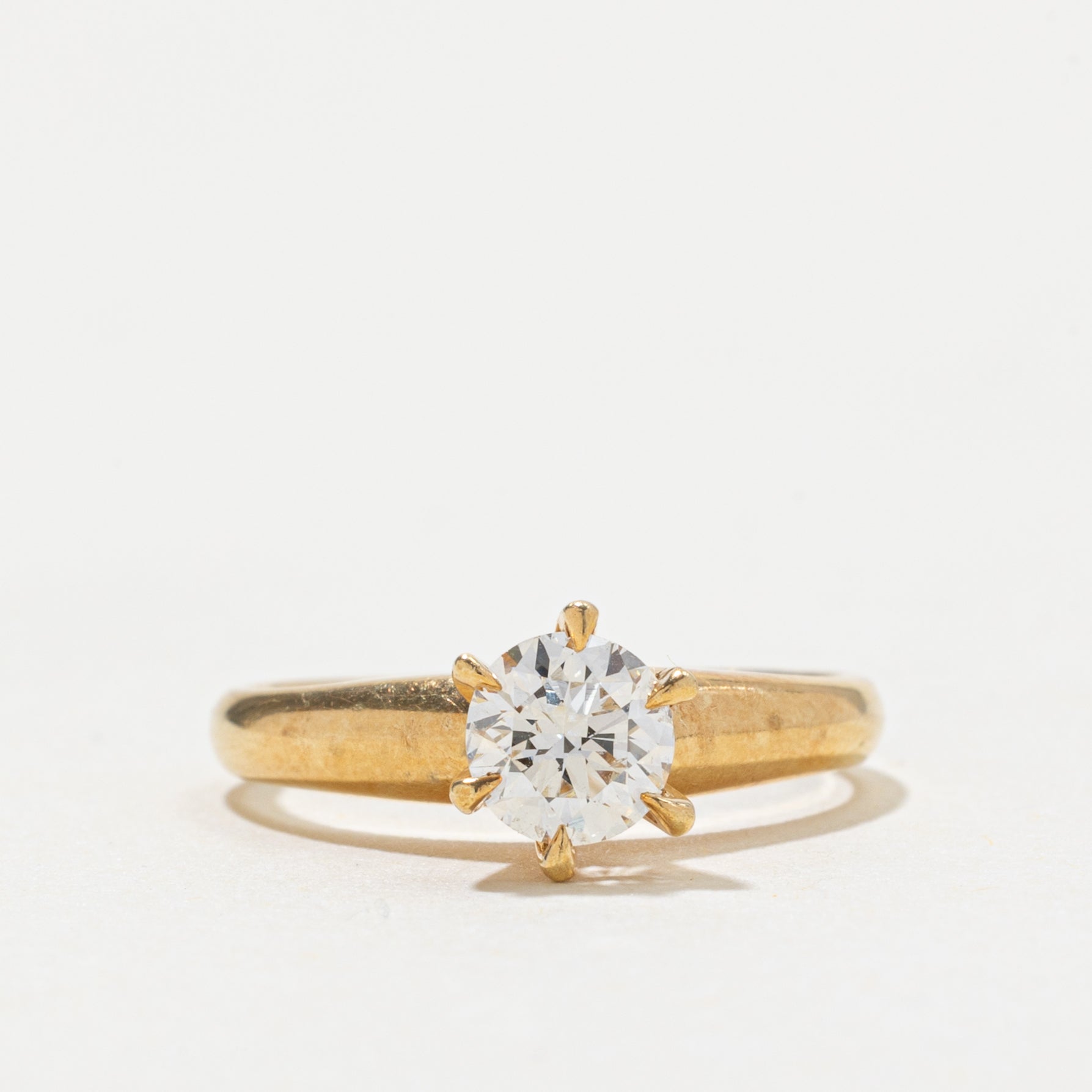 18k Solitaire Six Prong Diamond Ring | 0.55ct SI1 H/I | SZ 4.75