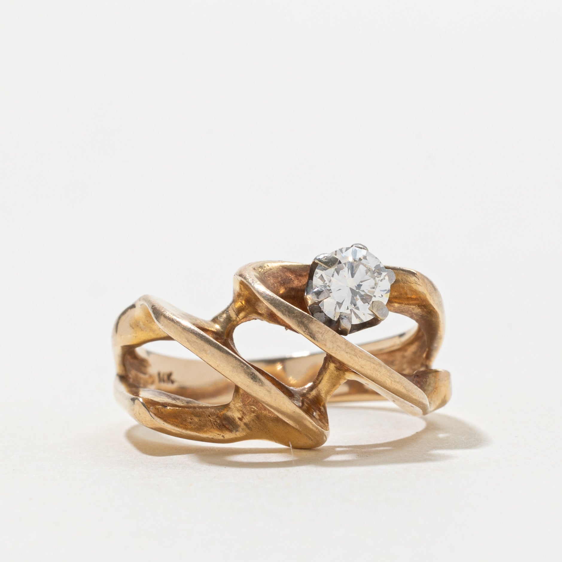 14k Diamond Openwork Abstract Ring | 0.37ct VS2 H | SZ 6.25