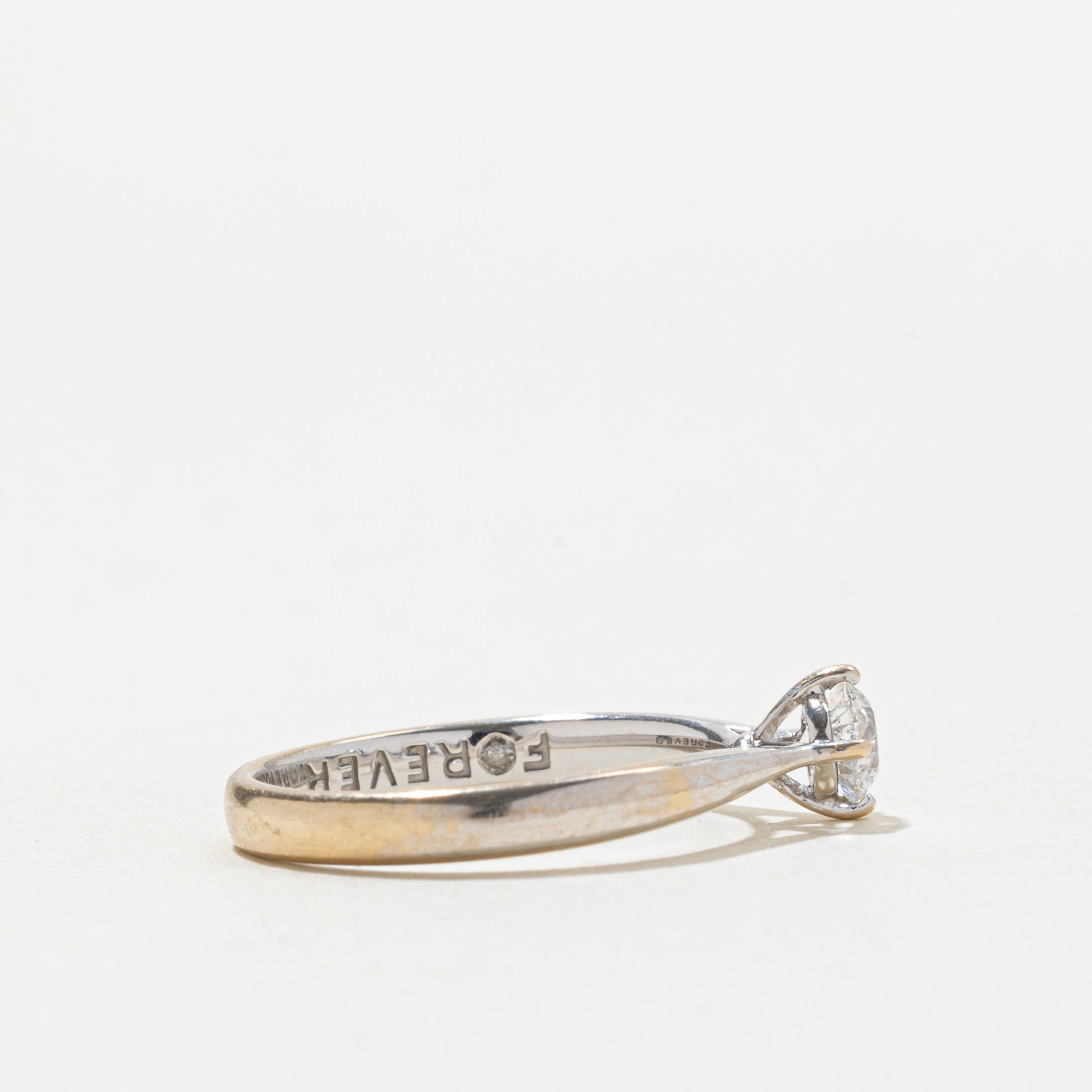 Birmingham 18k Solitaire Diamond Reverse Tapered Ring | 0.37ct I1 E | SZ 6.25