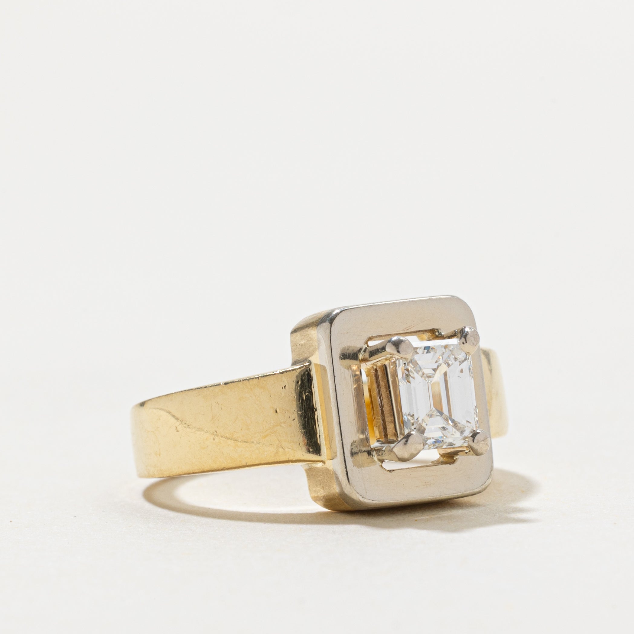 18k Emerald Cut Diamond Framed Ring | 0.57ct VS1 G/H | SZ 5.5