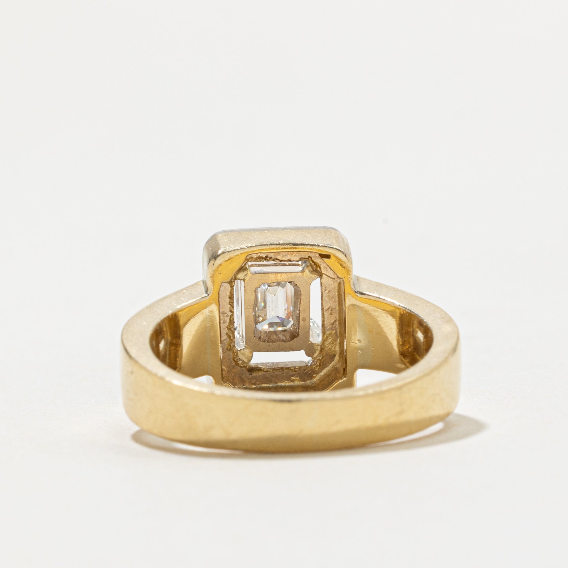 18k Emerald Cut Diamond Framed Ring | 0.57ct VS1 G/H | SZ 5.5