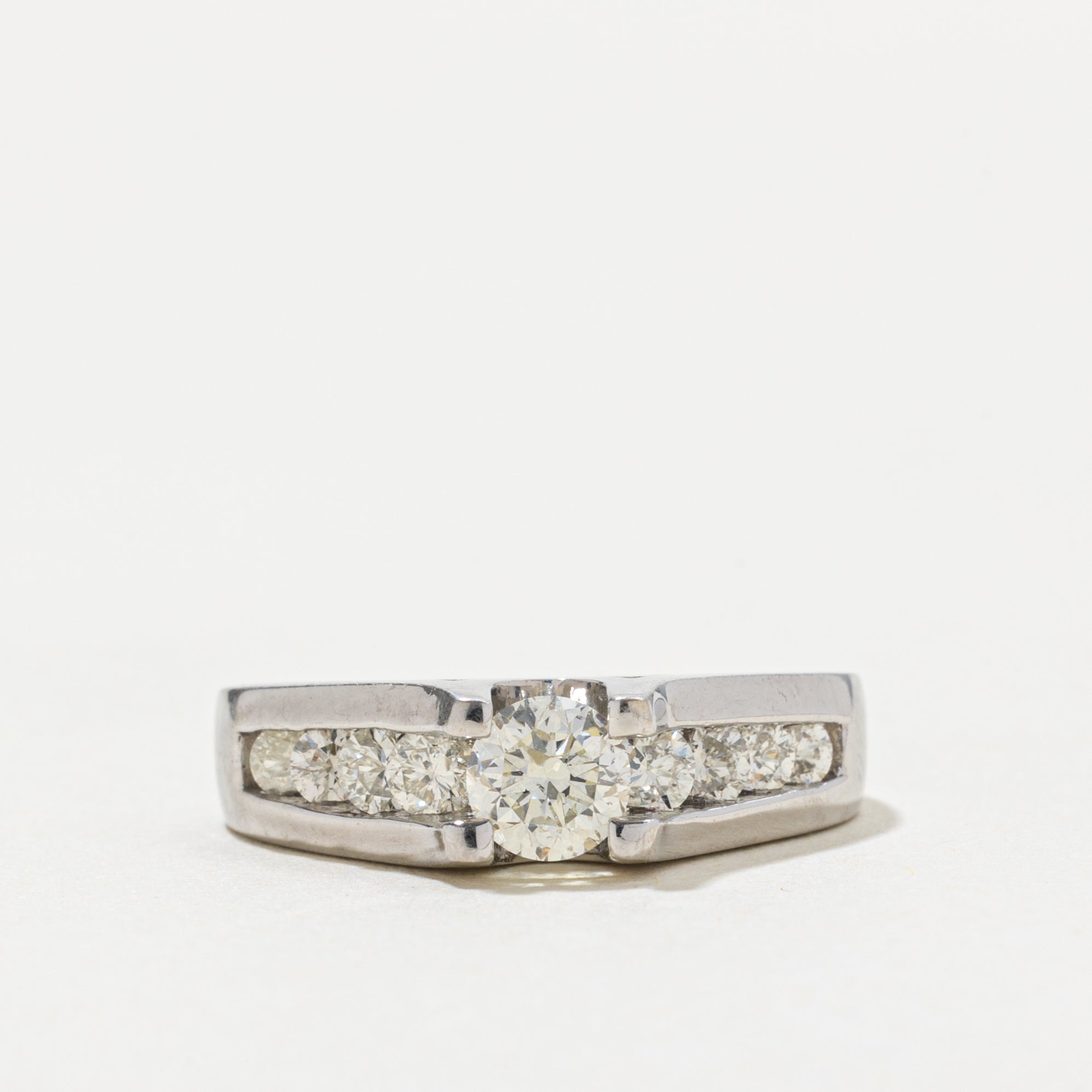 14k Diamond Channel Set Accented Ring | 0.45 SI2/I1 I/J, 0.28ctw | SZ 4.75