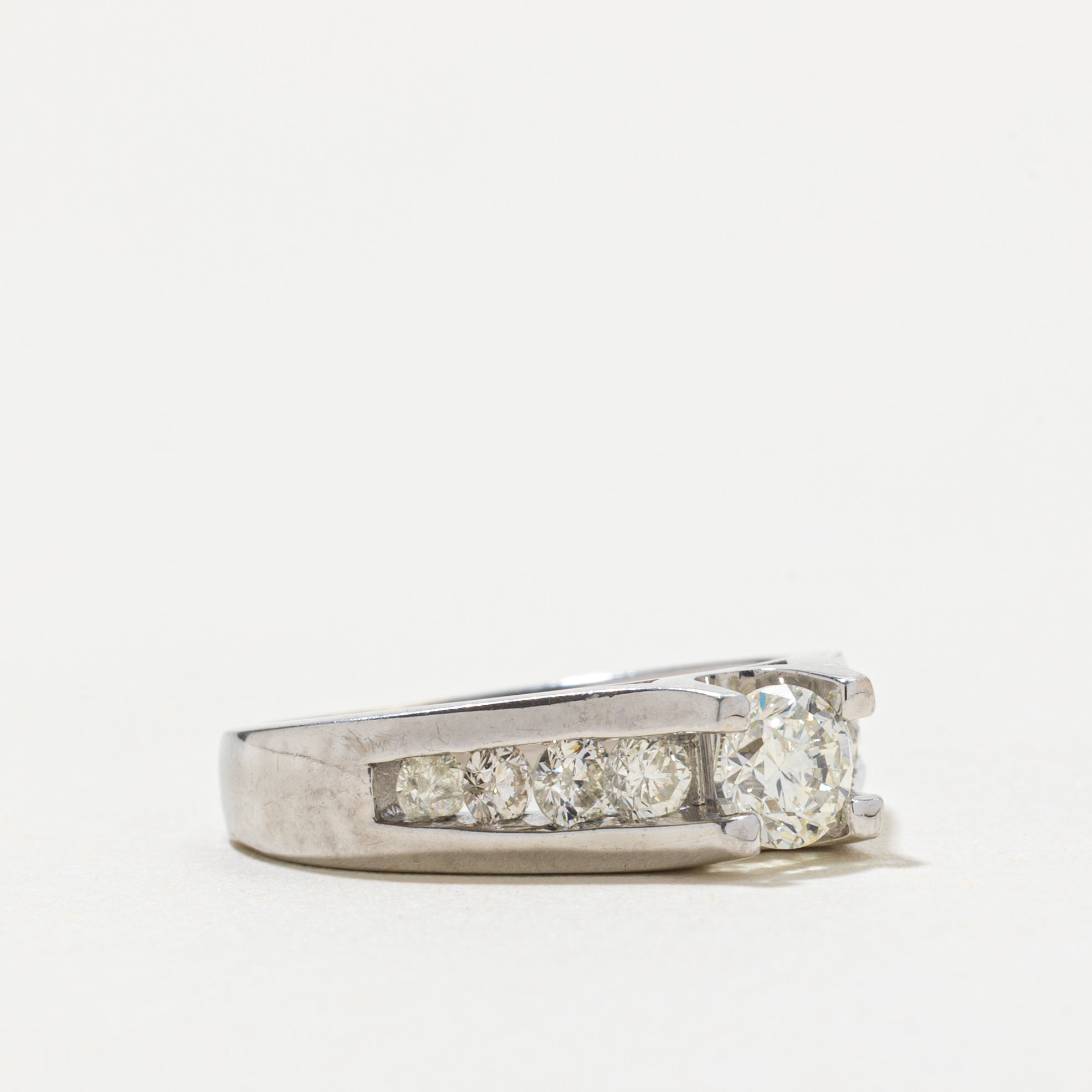 14k Diamond Channel Set Accented Ring | 0.45 SI2/I1 I/J, 0.28ctw | SZ 4.75