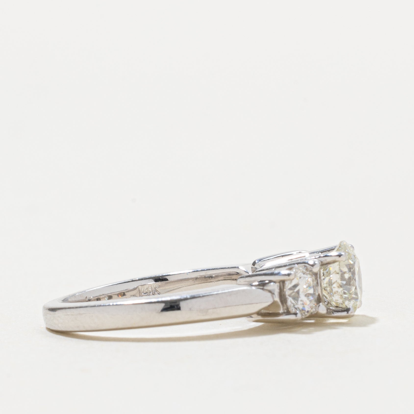 14k Three Stone Diamond Ring | 0.78ct I1 I/J, 0.80ctw | SZ 3.75