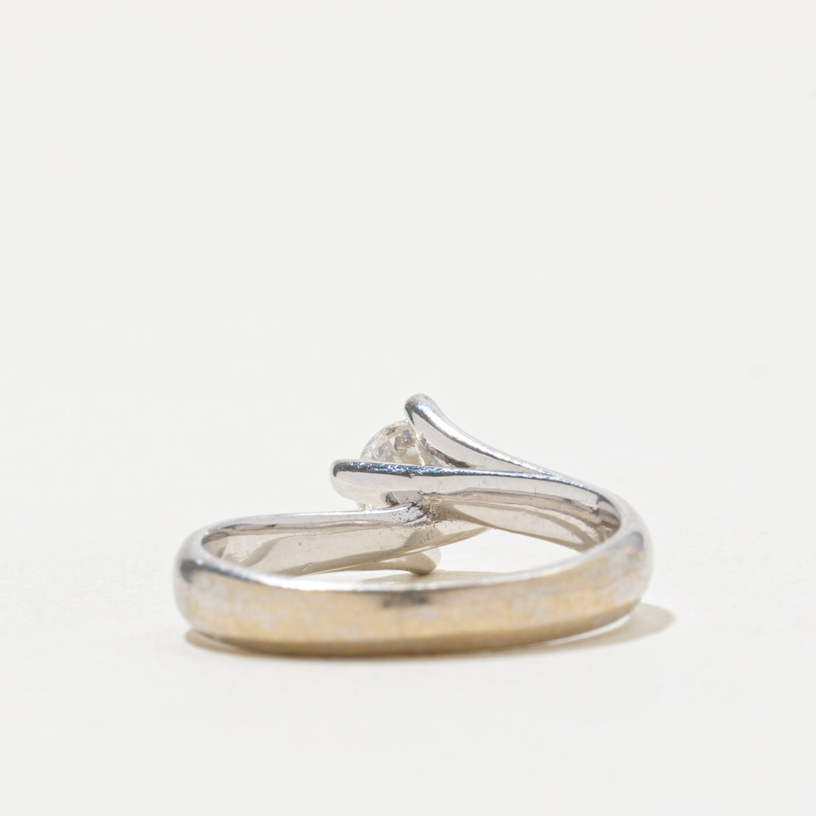 14k Solitaire Diamond Bypass Ring | 0.46ct VS1 G/H | SZ 4.25