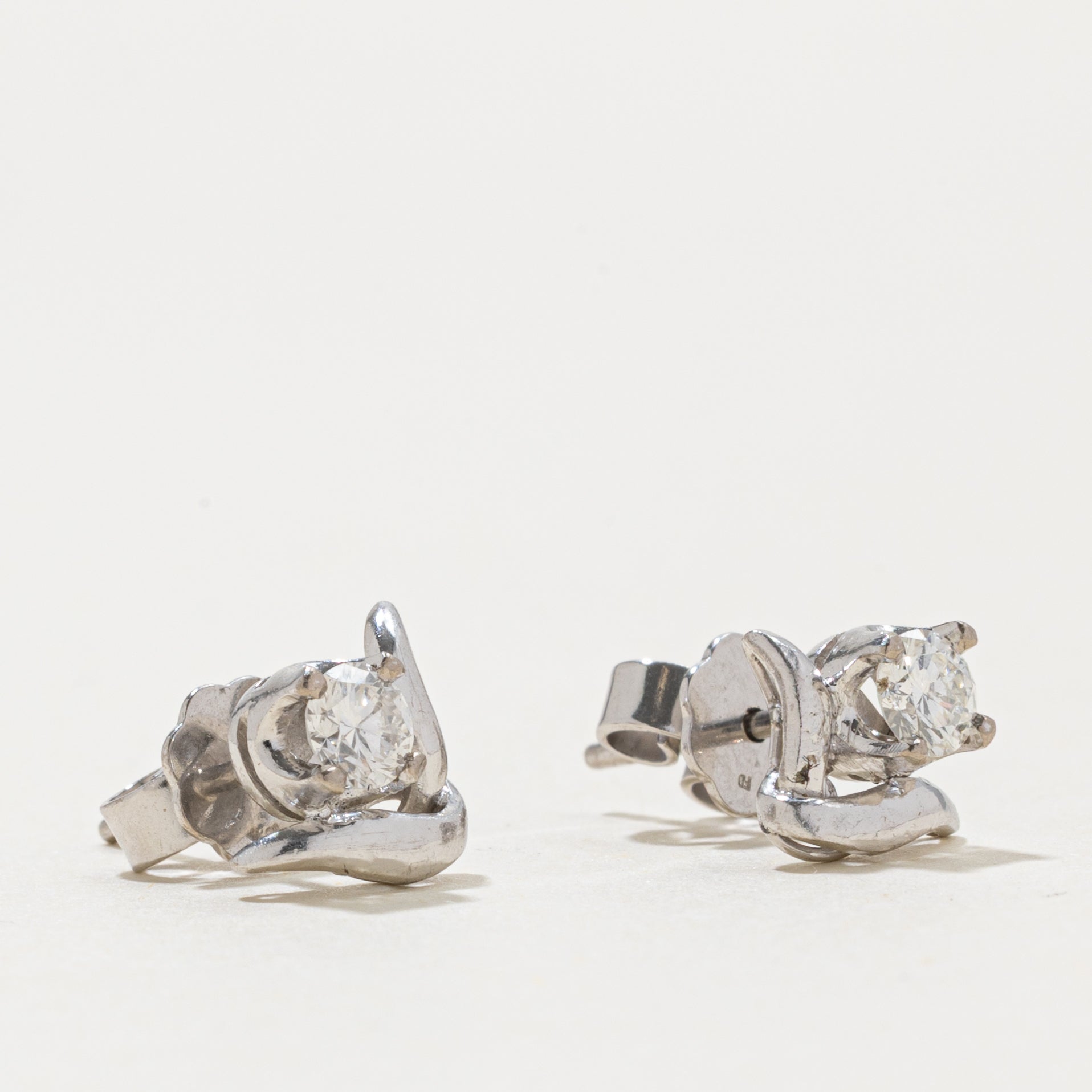 14k Diamond Floral Stud Earrings | 0.40ct