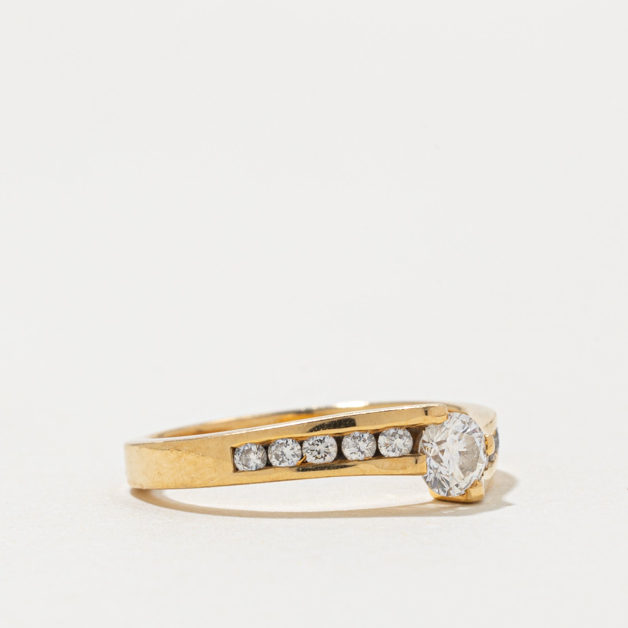 ‘Birks’ 18k Diamond Channel Set Accented Ring | 0.35ct SI1 G, 0.25ctw | SZ 7.25