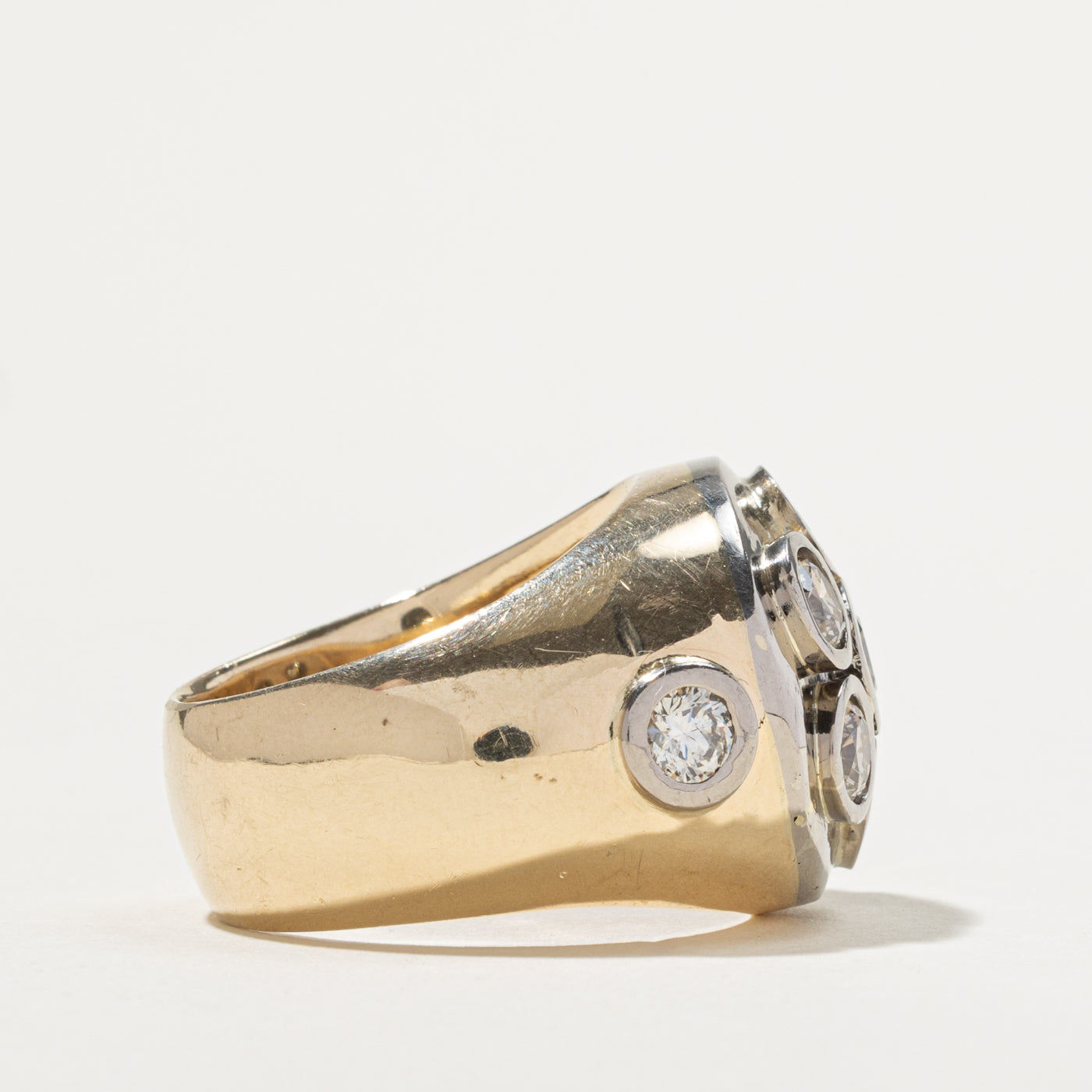 Bezel Set Diamond Cluster Chunky Cocktail Ring | 3.13ctw | SZ 11.5
