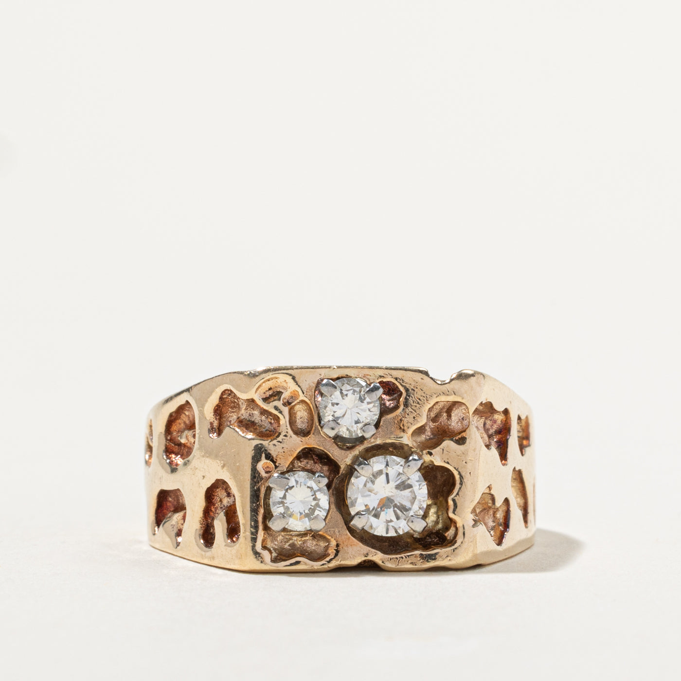 10k Diamond Nuggety Cocktail Ring | 0.75ctw | SZ 12