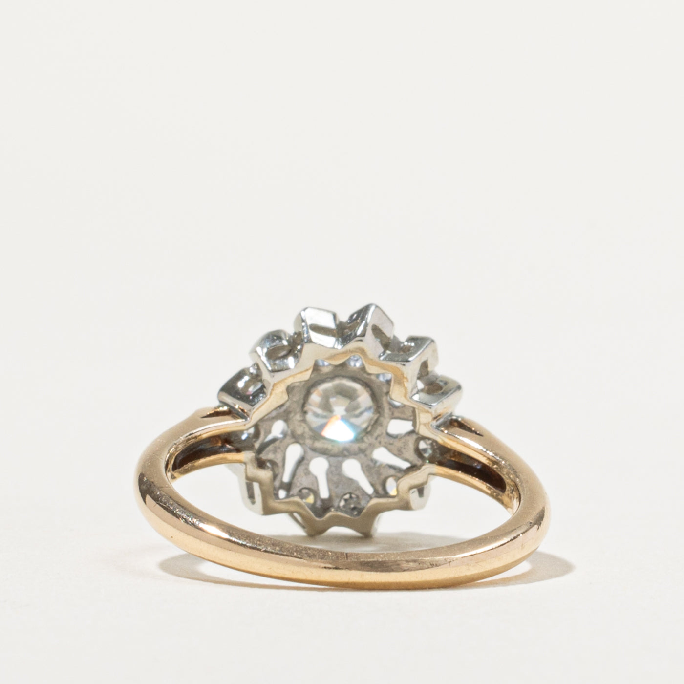 14k Diamond Floral Halo Ring | 0.53ct VS1/VS2 I/J, 0.18ctw | SZ 5