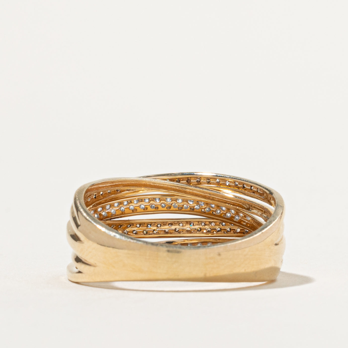 ‘Effy’ 14k Diamond Multi Row Crossover Ring | 0.62ctw | SZ 9