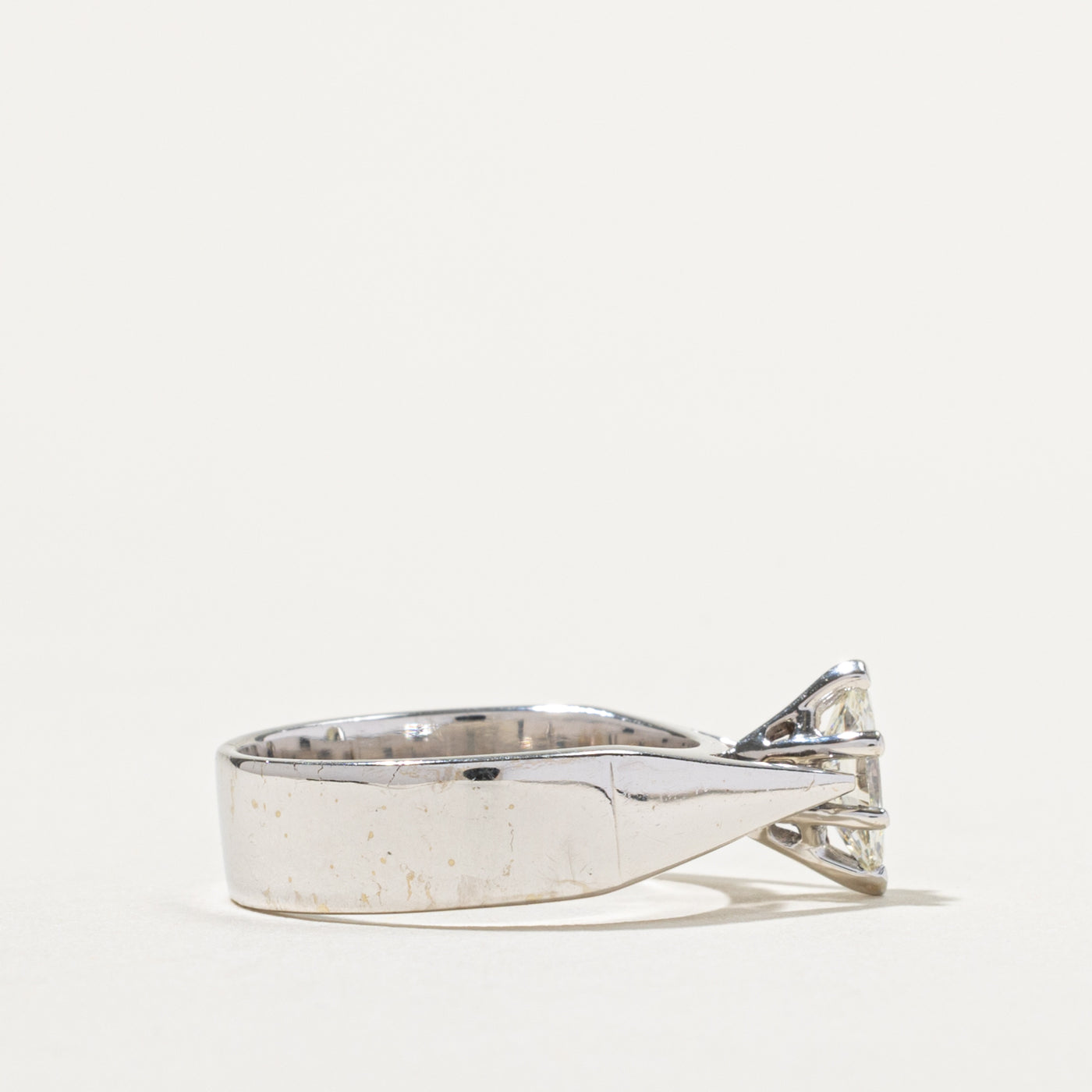 18k Marquise Cut Diamond Reverse Tapered Ring | 0.52ct SI2 J | SZ 7
