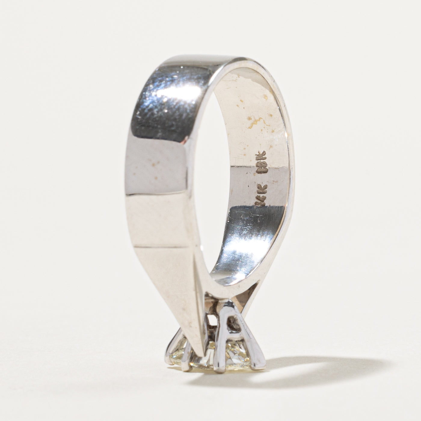 18k Marquise Cut Diamond Reverse Tapered Ring | 0.52ct SI2 J | SZ 7