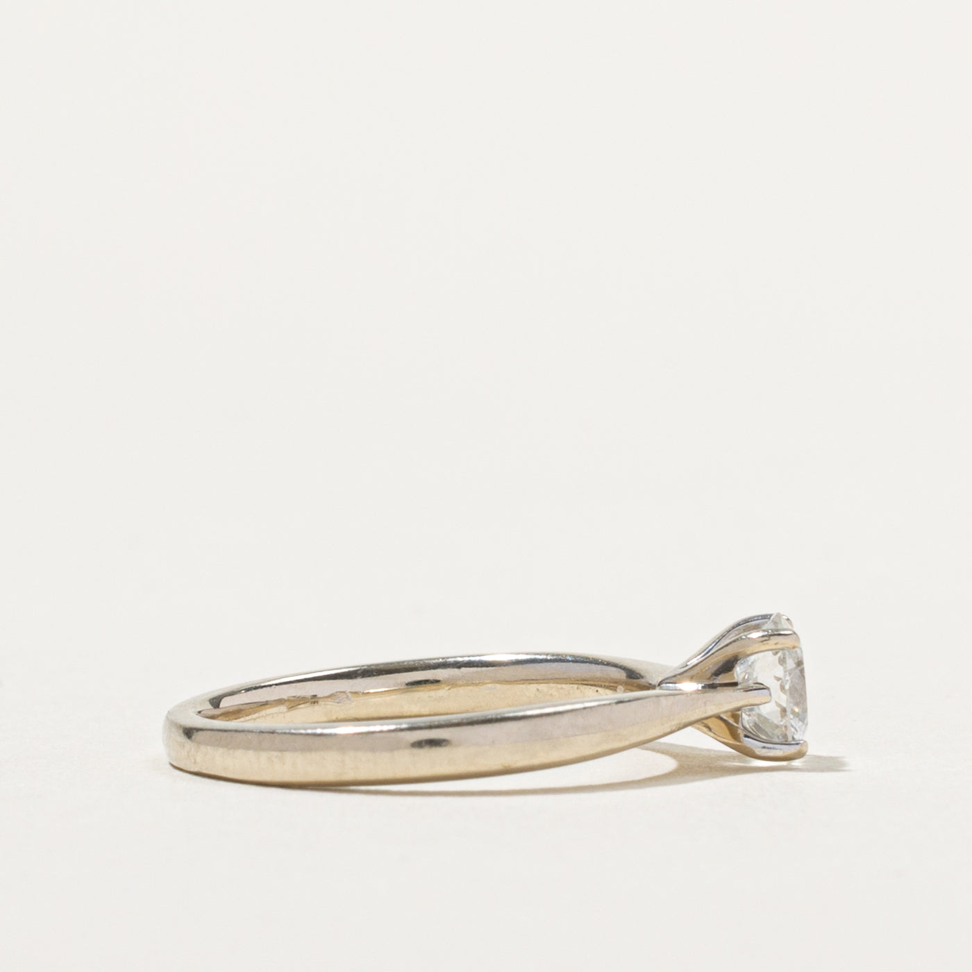 14k Solitaire Diamond Reverse Tapered Ring | 0.53ct I2 H | SZ 5