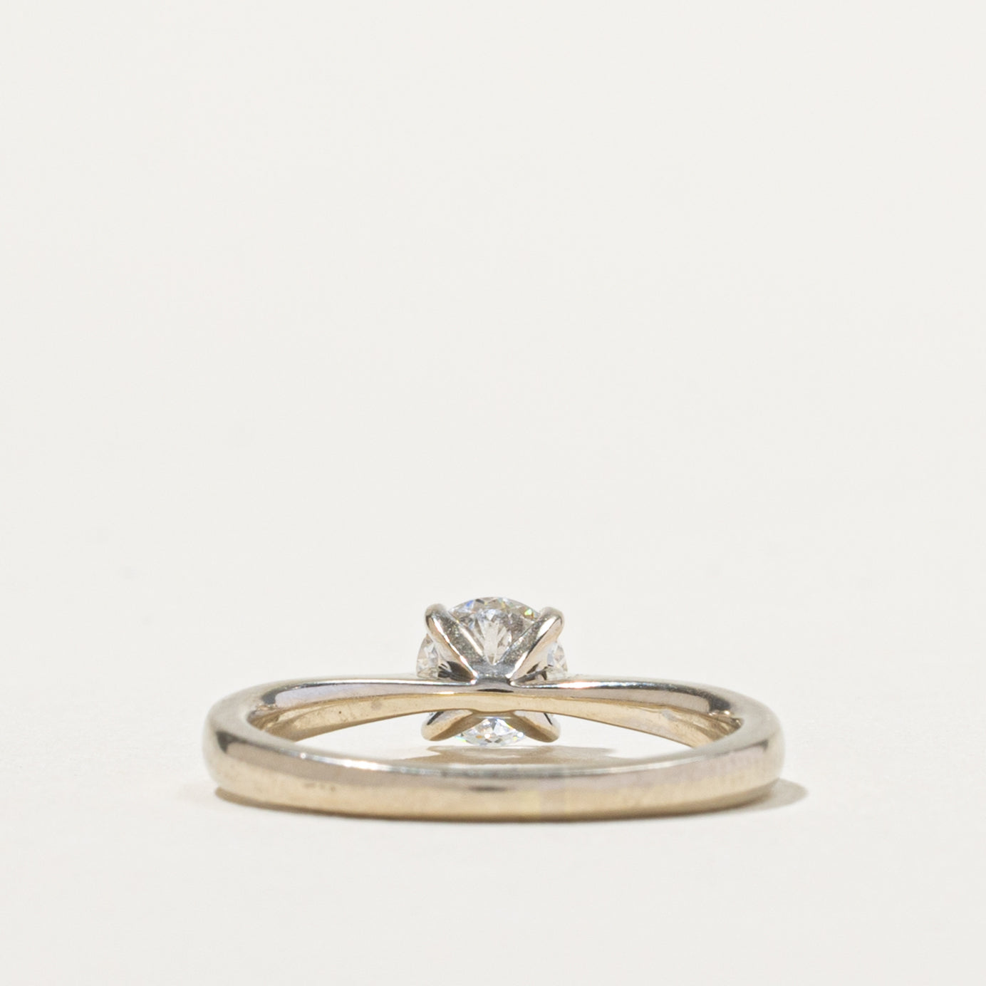 14k Solitaire Diamond Reverse Tapered Ring | 0.53ct I2 H | SZ 5