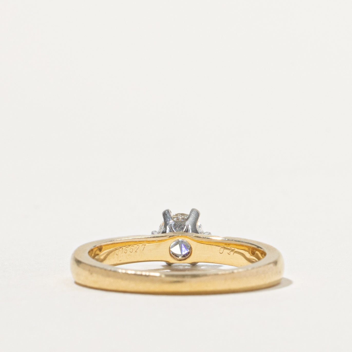 ‘Birks’ 18k Round Brilliant Cut Solitaire Diamond Ring | 0.31ct VS1 G/H | SZ 5