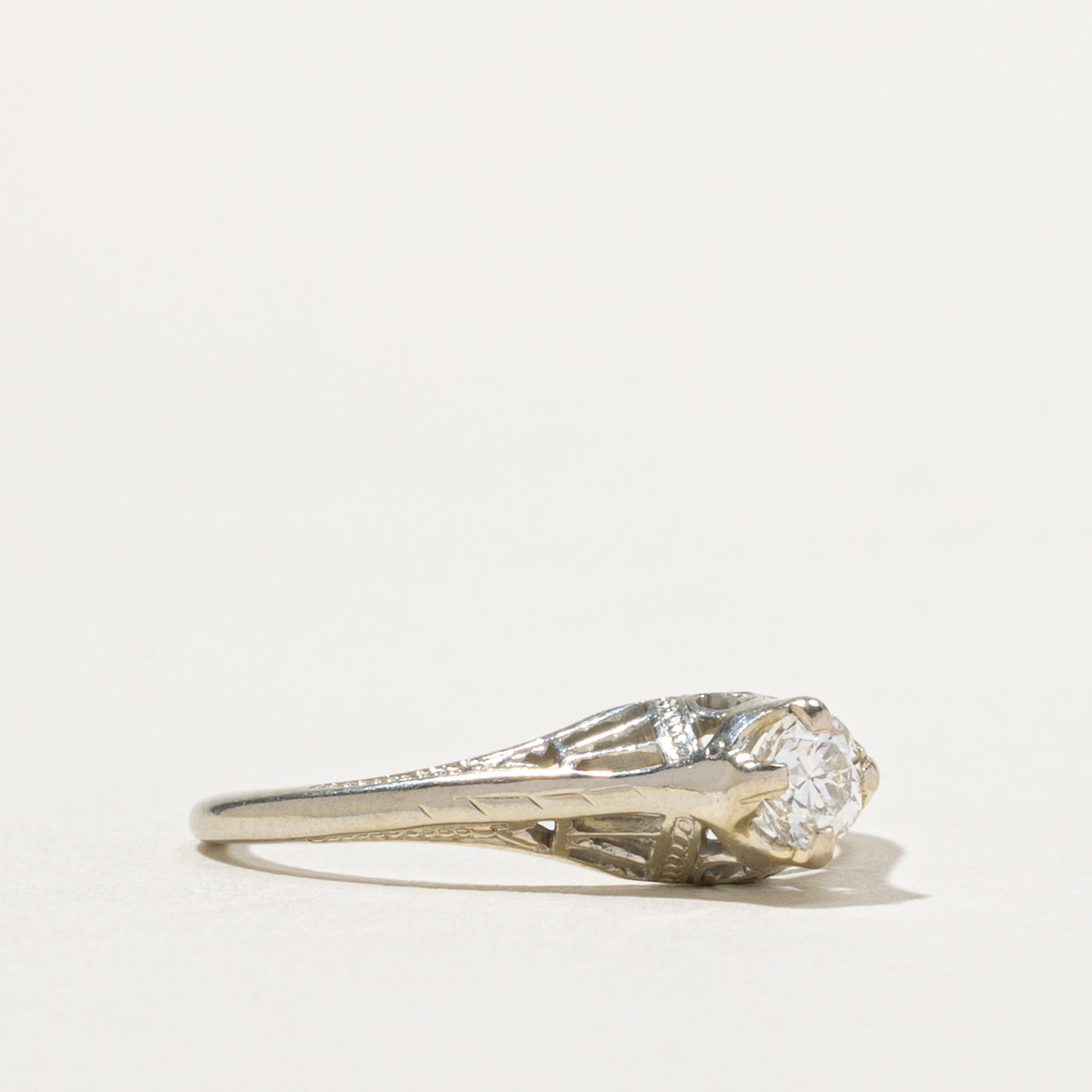 18k Old European Cut Diamond Ring | 0.24ct VS2/SI1 I/J | SZ 5.75