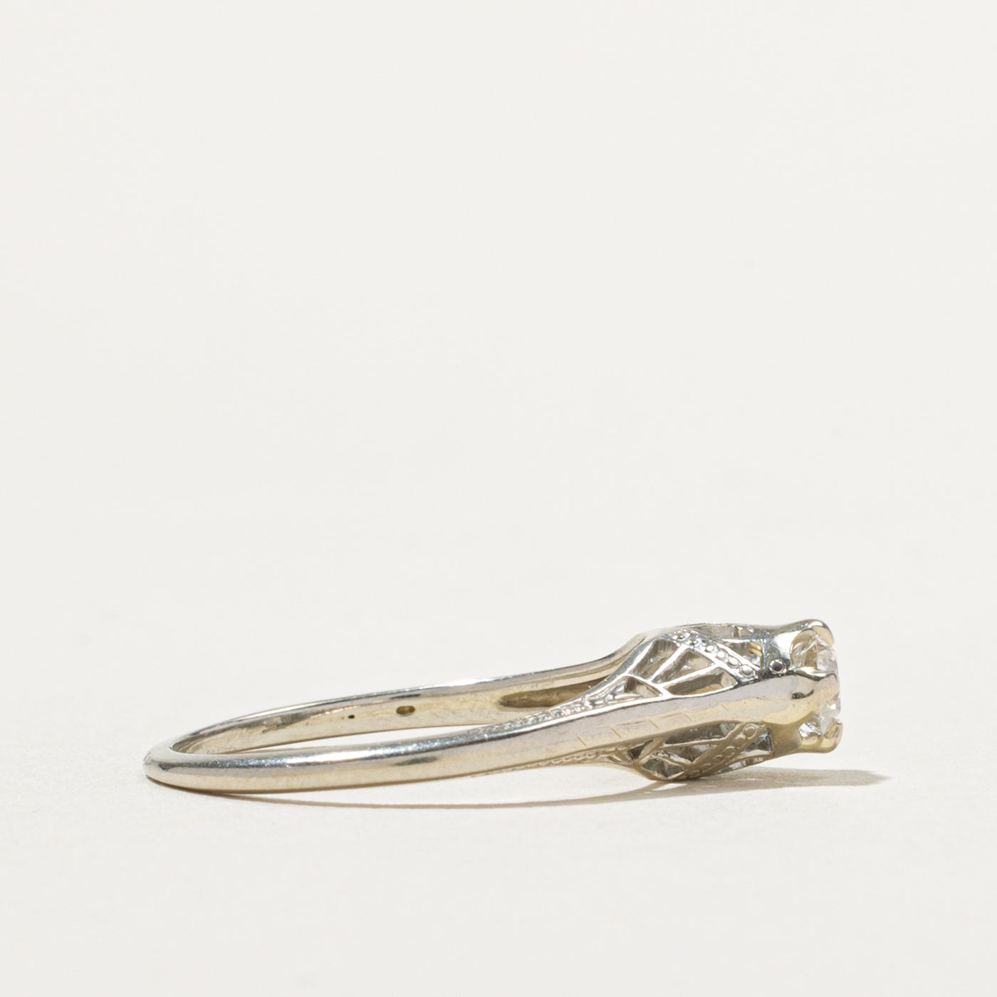 18k Old European Cut Diamond Ring | 0.24ct VS2/SI1 I/J | SZ 5.75