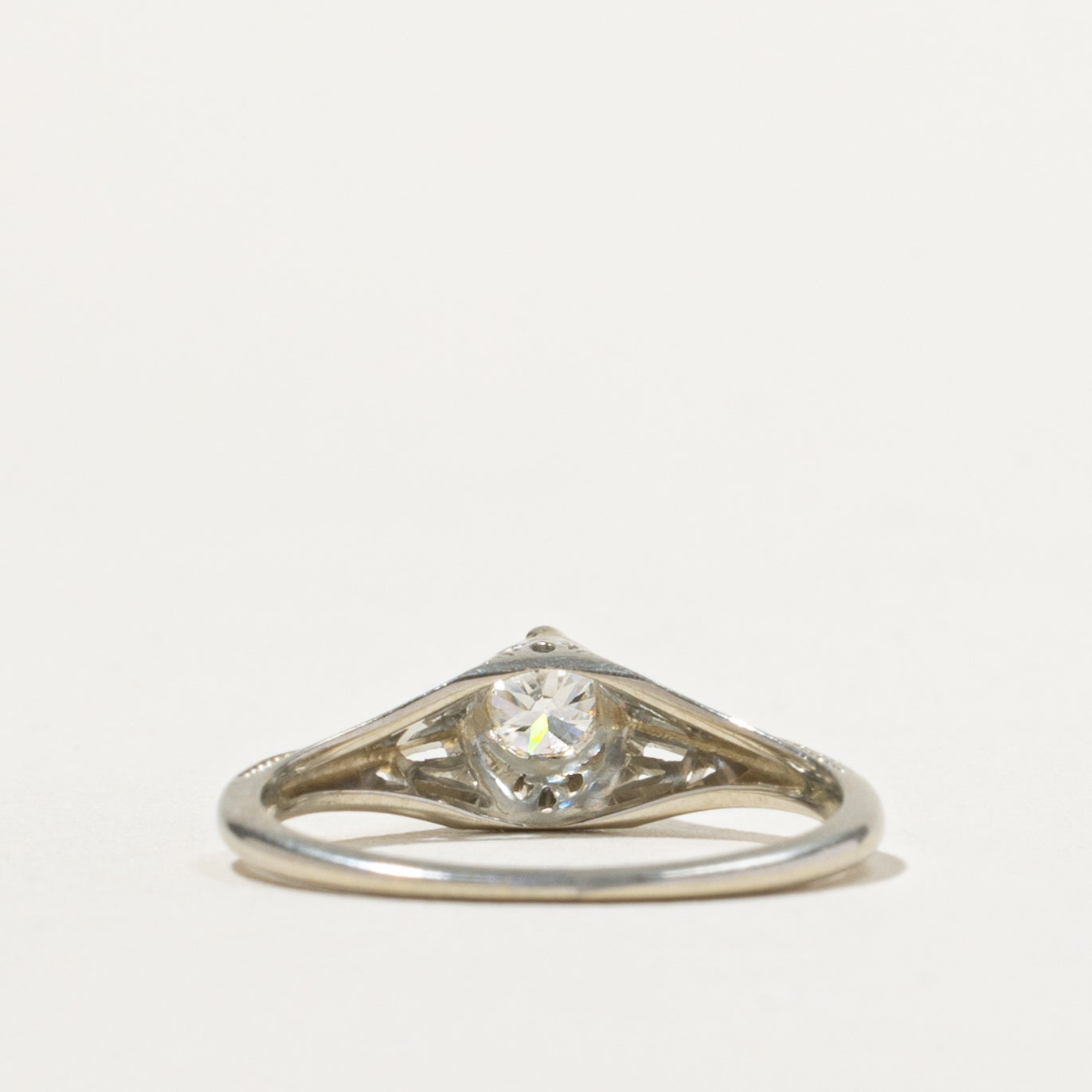 18k Old European Cut Diamond Ring | 0.24ct VS2/SI1 I/J | SZ 5.75