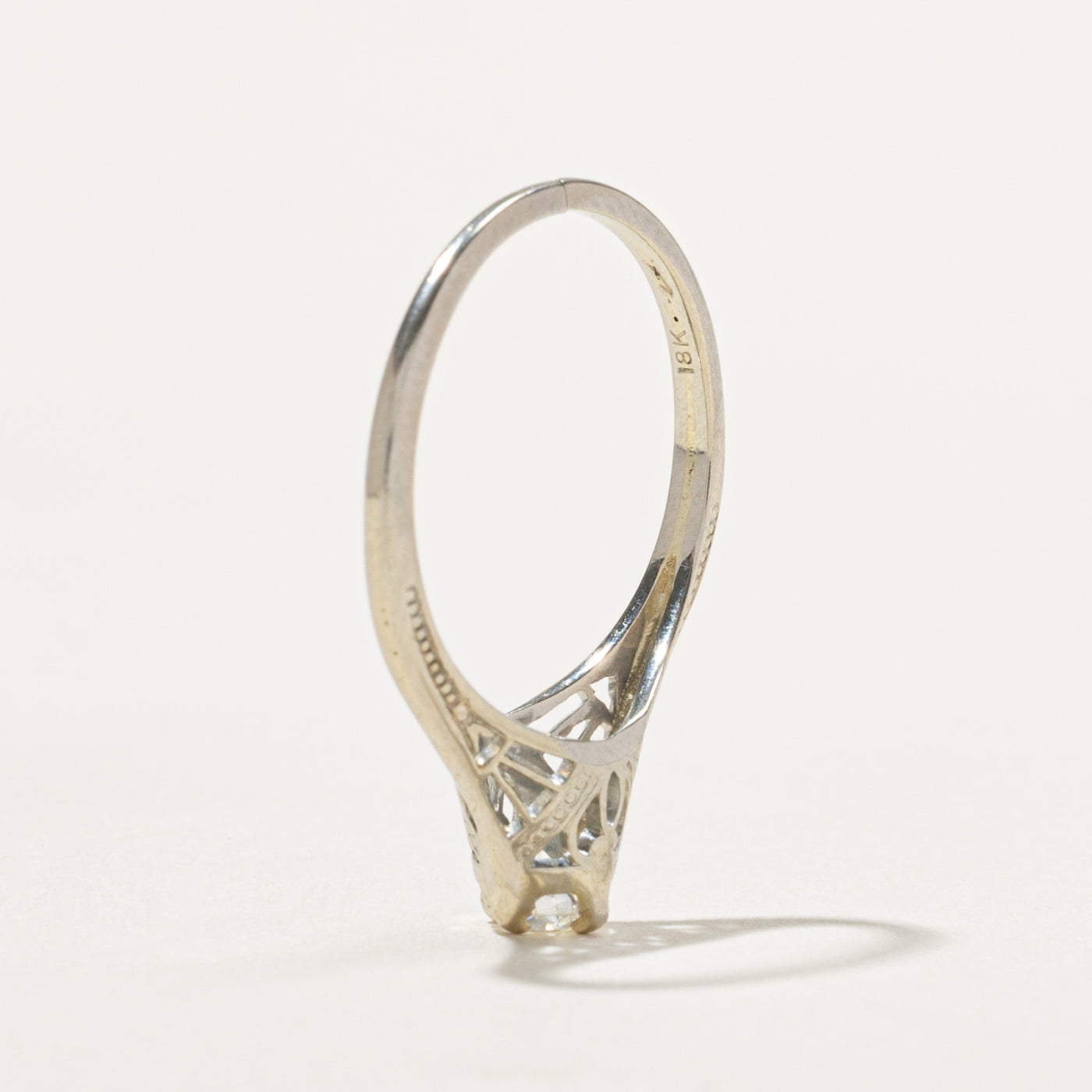 18k Old European Cut Diamond Ring | 0.24ct VS2/SI1 I/J | SZ 5.75