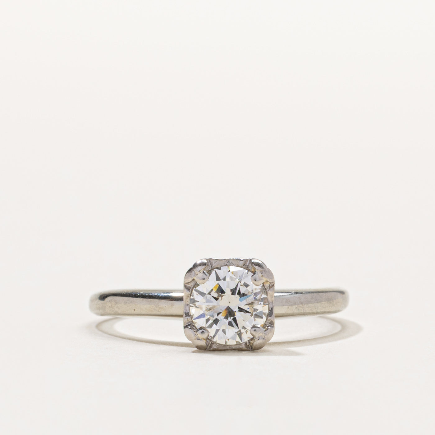 18k Round Brilliant Solitaire Diamond Ring | 0.76ct I2 I | SZ 8.25