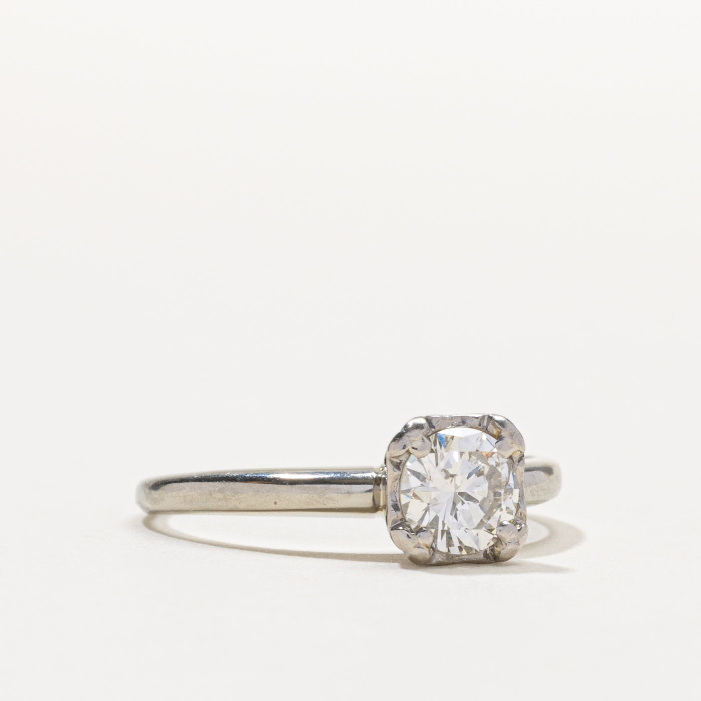 18k Round Brilliant Solitaire Diamond Ring | 0.76ct I2 I | SZ 8.25