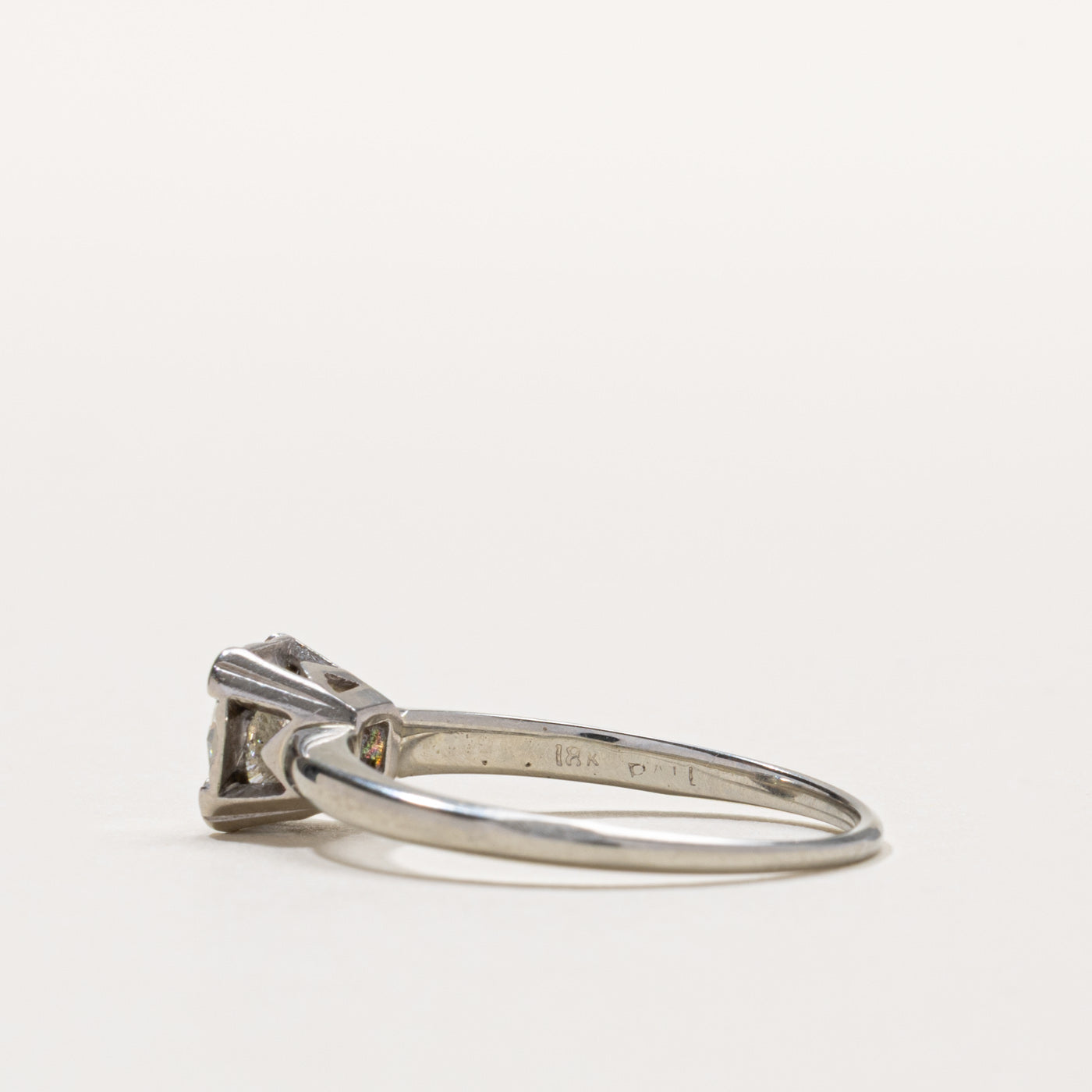 18k Round Brilliant Solitaire Diamond Ring | 0.76ct I2 I | SZ 8.25