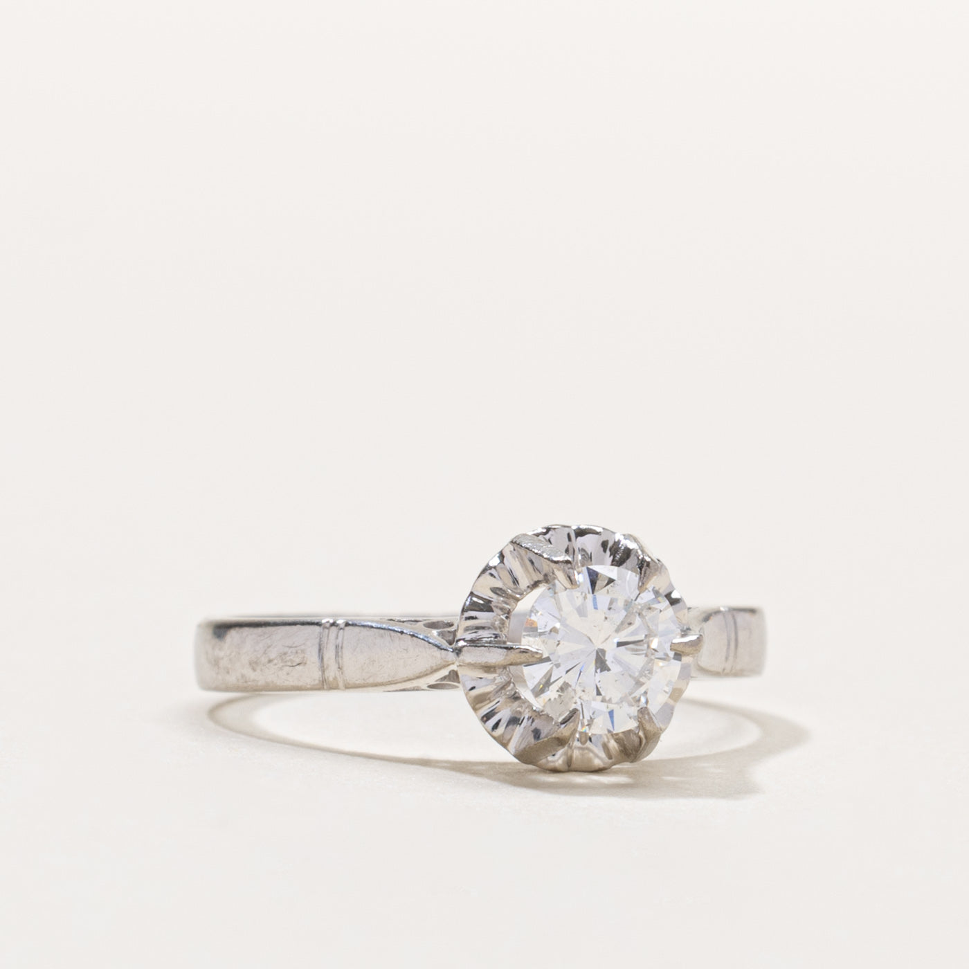 14k Illusion Set Solitaire Diamond Ring | 0.42ct SI2 G/H | SZ 5
