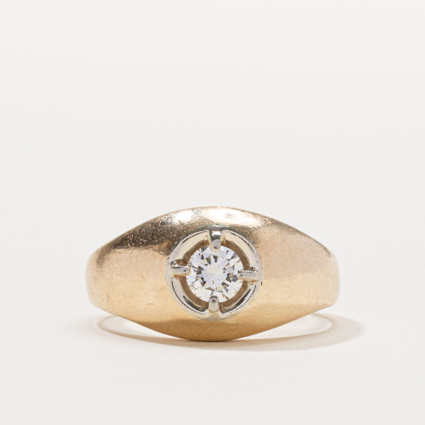 14k Solitaire Diamond Dome Ring | 0.50ct SI1 H/I | SZ 8