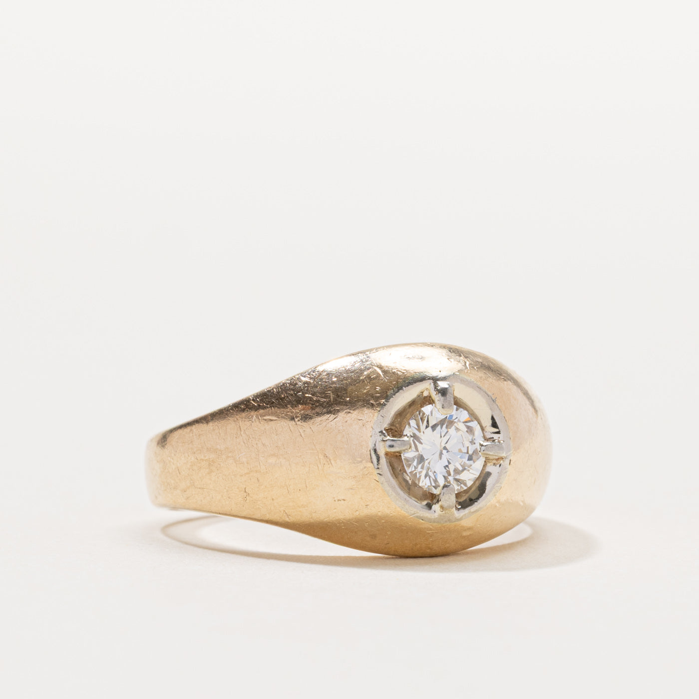 14k Solitaire Diamond Dome Ring | 0.50ct SI1 H/I | SZ 8
