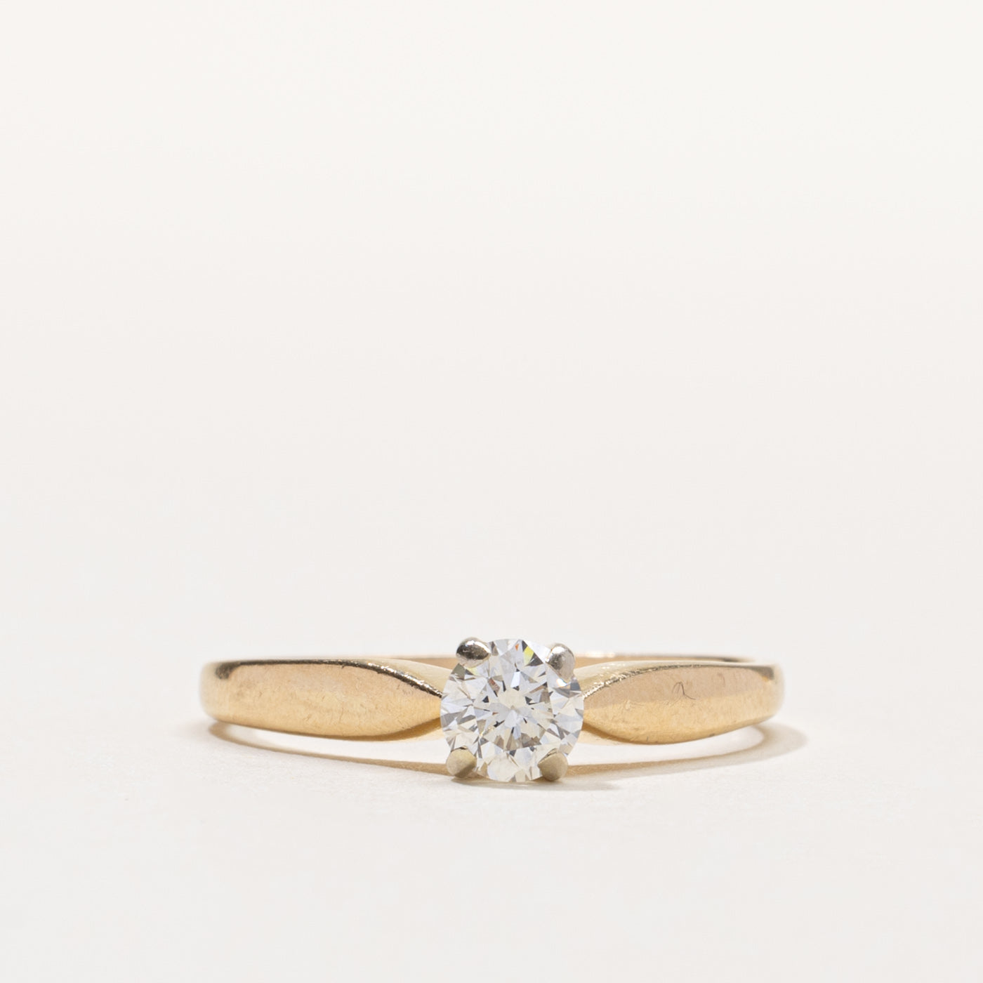 14k Round Brilliant Cut Solitaire Diamond Ring | 0.40ct SI1/SI2 H/I | SZ 8.25