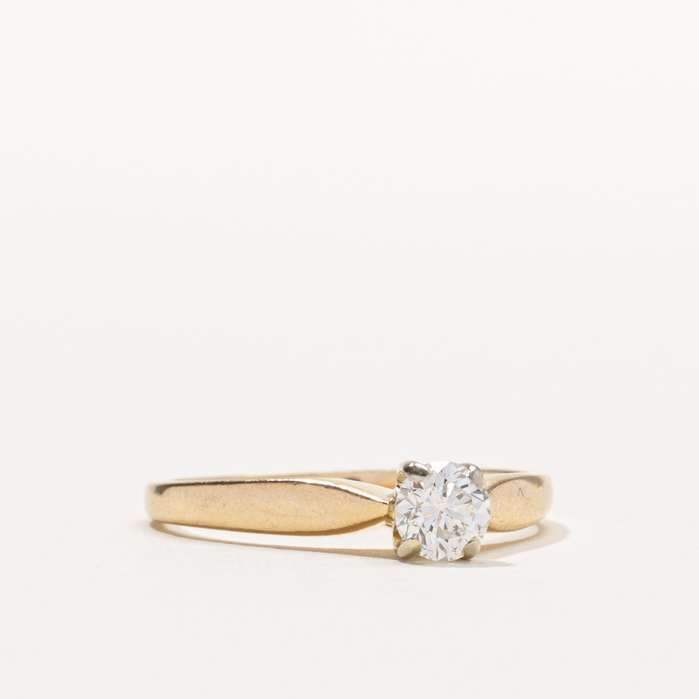 14k Round Brilliant Cut Solitaire Diamond Ring | 0.40ct SI1/SI2 H/I | SZ 8.25