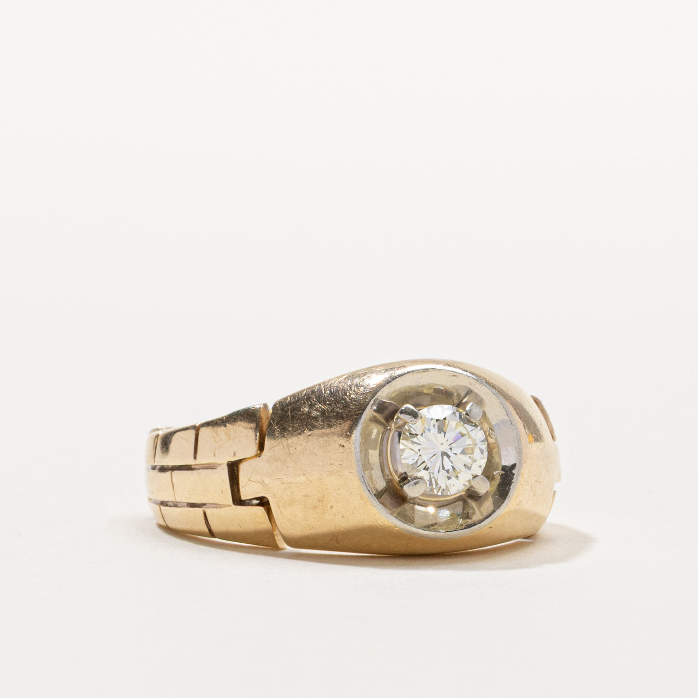 14k Illusion Set Diamond Chain Band Ring | 0.52ct SI2 L | SZ 9.5
