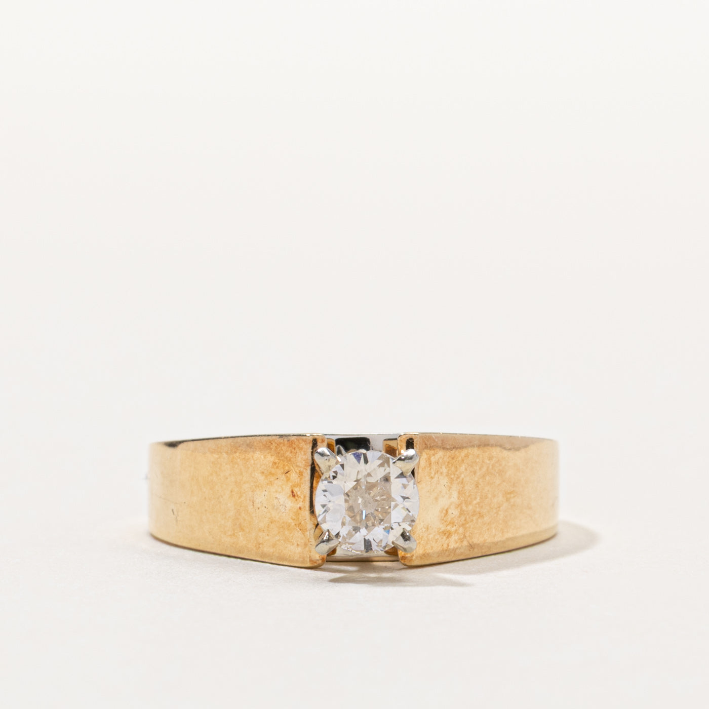 14k Old European Cut Solitaire Diamond Ring | 0.37ct SI2 I/J | SZ 7.25