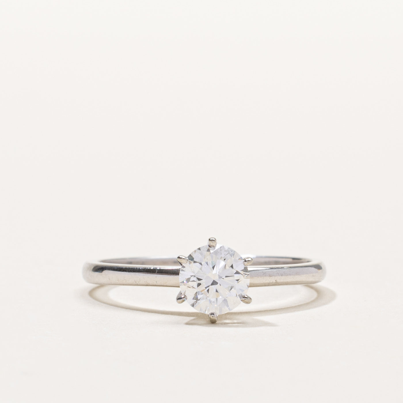 14k Six Prong Round Brilliant Diamond Ring | 0.58ct SI1 G | SZ 6.5