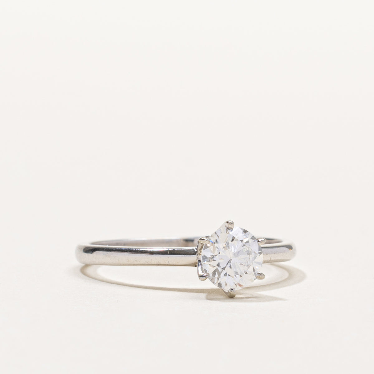 14k Six Prong Round Brilliant Diamond Ring | 0.58ct SI1 G | SZ 6.5