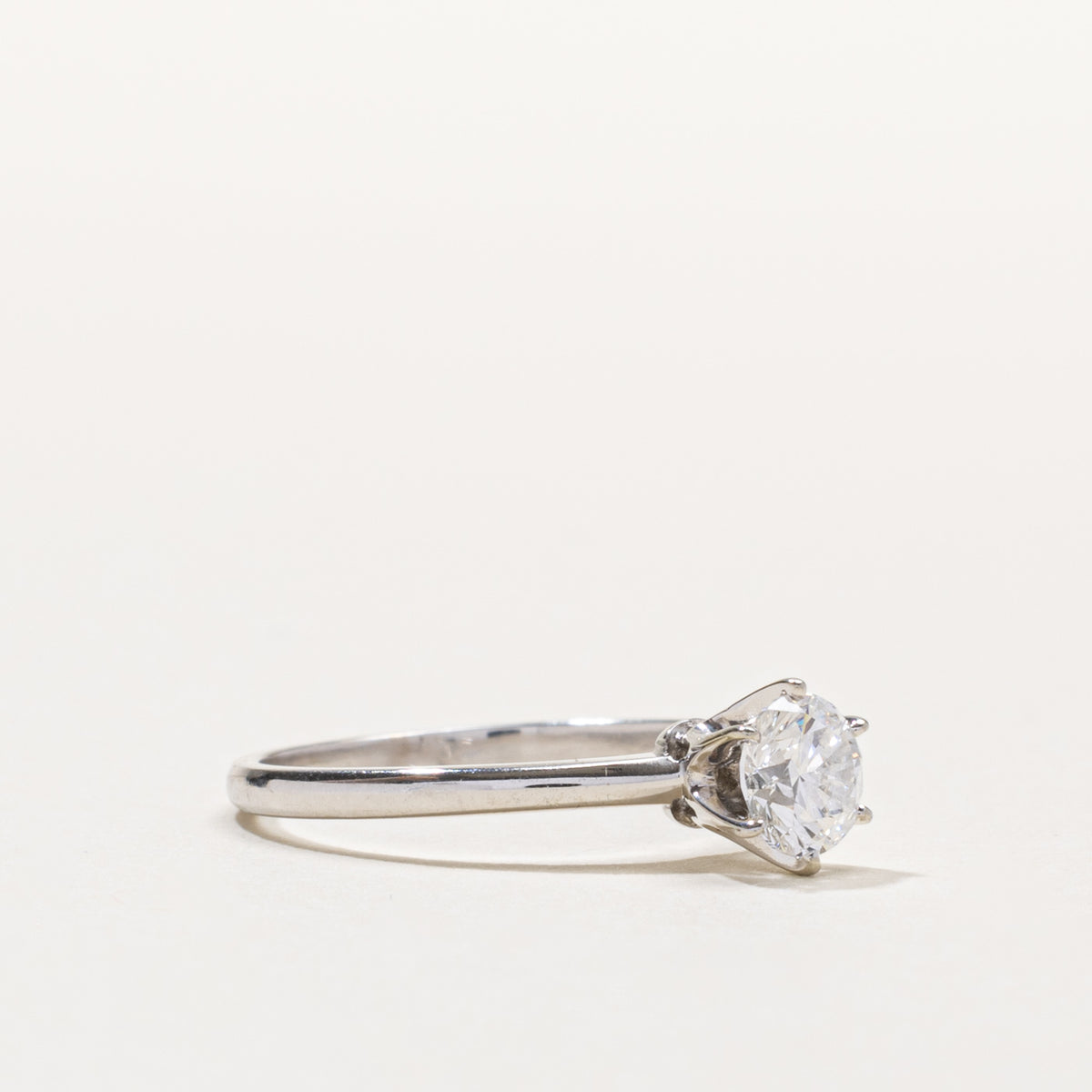 14k Six Prong Round Brilliant Diamond Ring | 0.58ct SI1 G | SZ 6.5