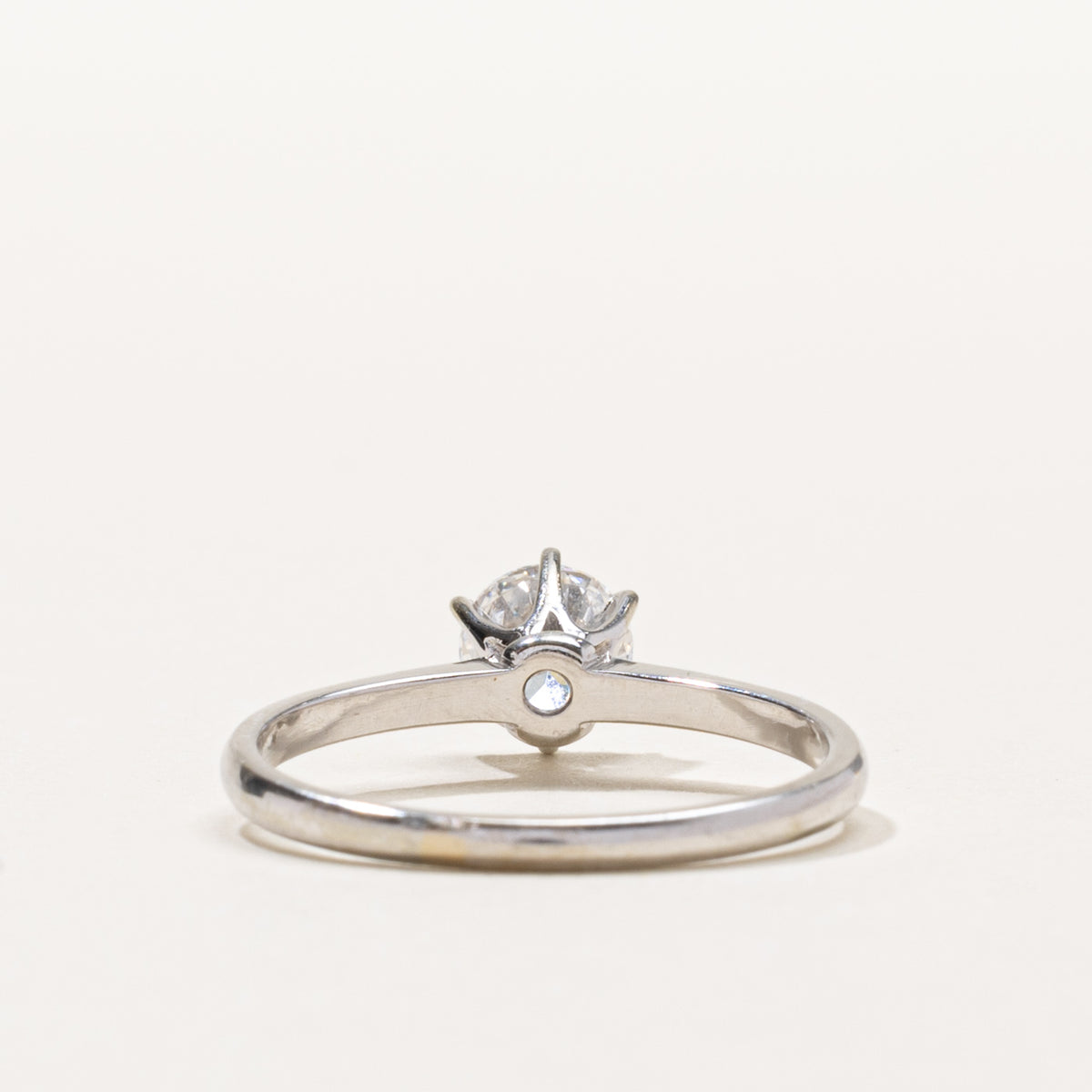 14k Six Prong Round Brilliant Diamond Ring | 0.58ct SI1 G | SZ 6.5