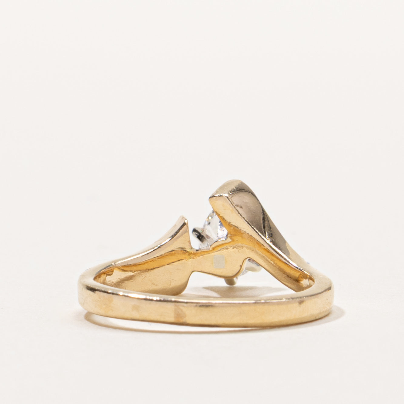 14k Pear Cut Solitaire Diamond Abstract Ring | 0.49ct VS2 H | SZ 3.25