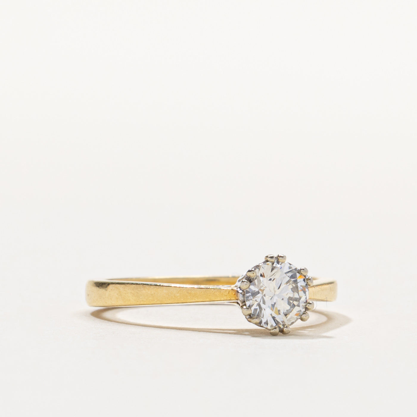 1992 Sheffield 18k Round Brilliant Solitaire Diamond Ring | SZ 4.5