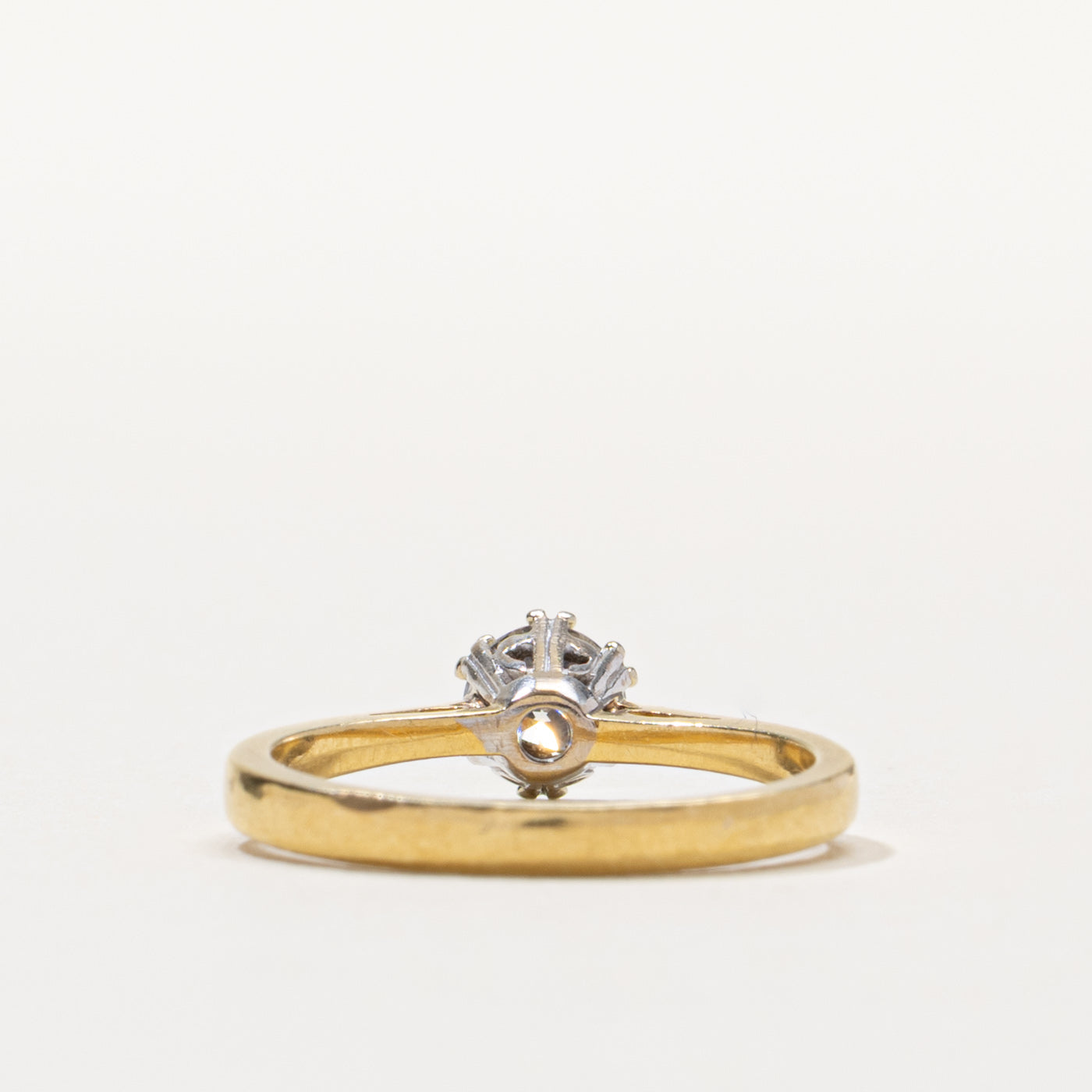 1992 Sheffield 18k Round Brilliant Solitaire Diamond Ring | SZ 4.5