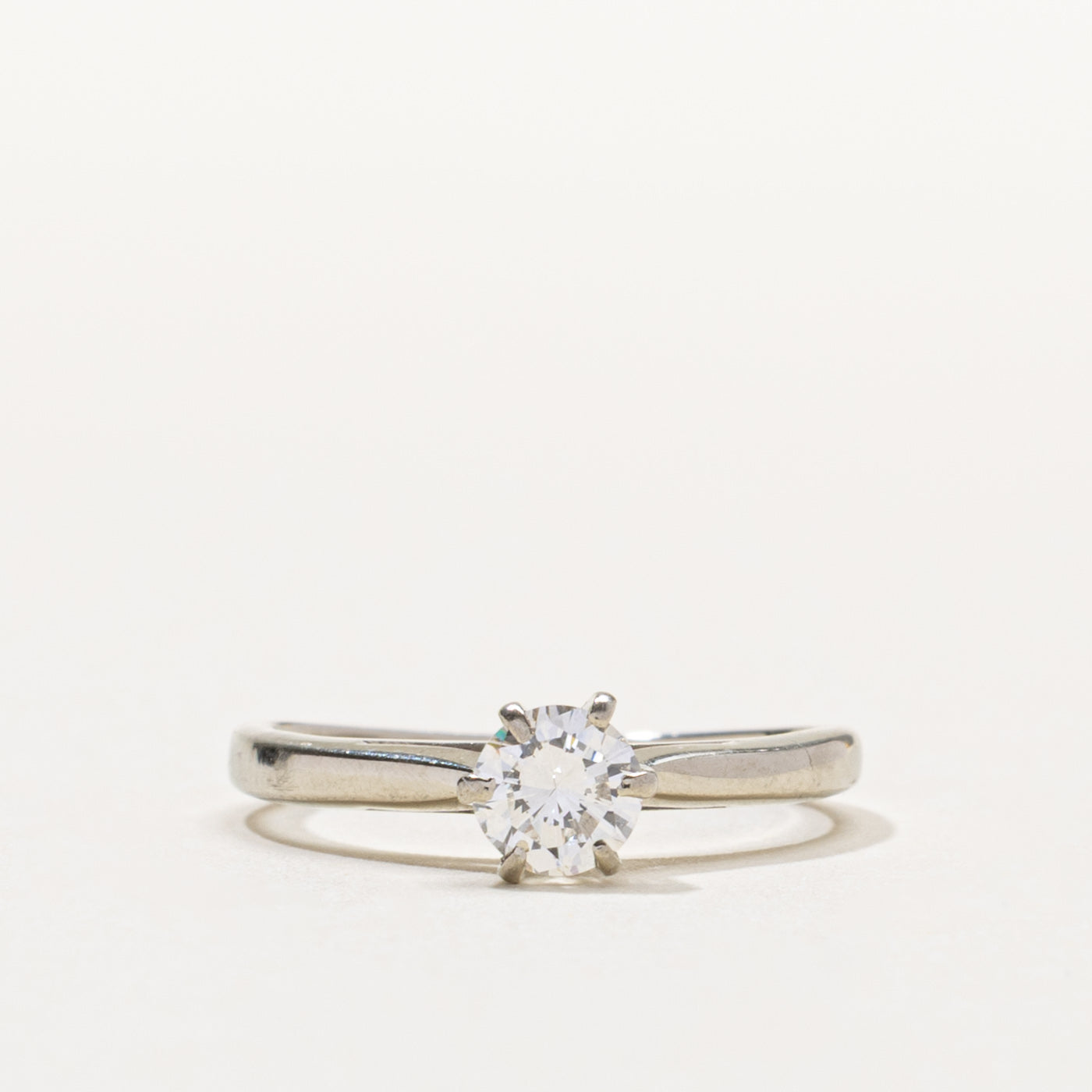‘Birks’ 18k Six Prong Round Brilliant Diamond Ring | 0.33ct VS1/VS2 G/H | SZ 3.75