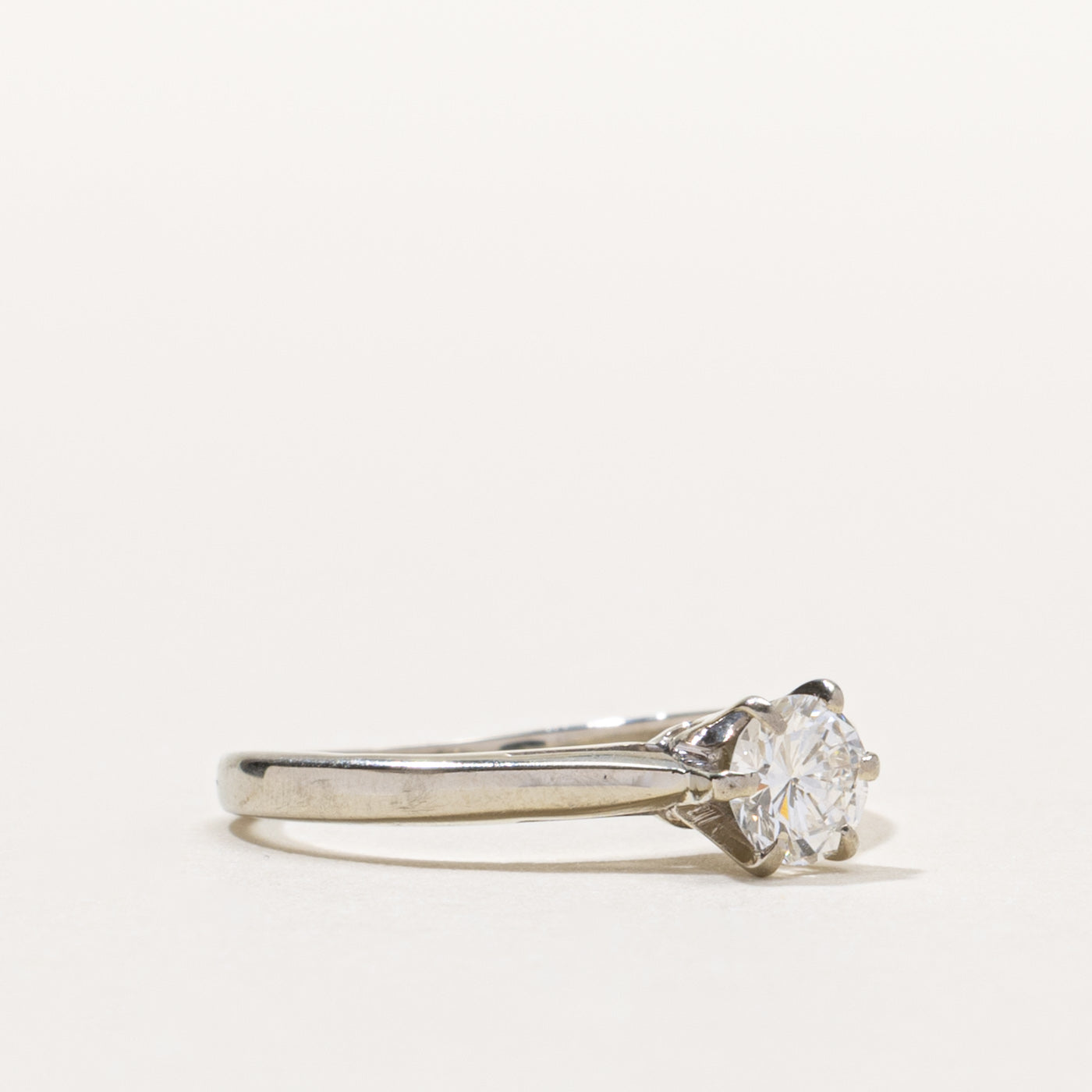 ‘Birks’ 18k Six Prong Round Brilliant Diamond Ring | 0.33ct VS1/VS2 G/H | SZ 3.75