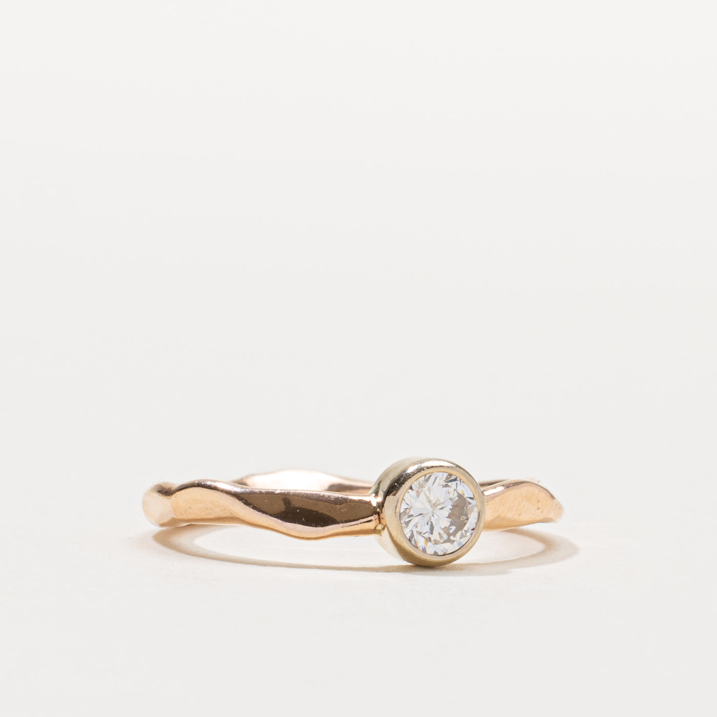 14k Bezel Set Diamond Ring | 0.25ct I1 G/H | SZ 6