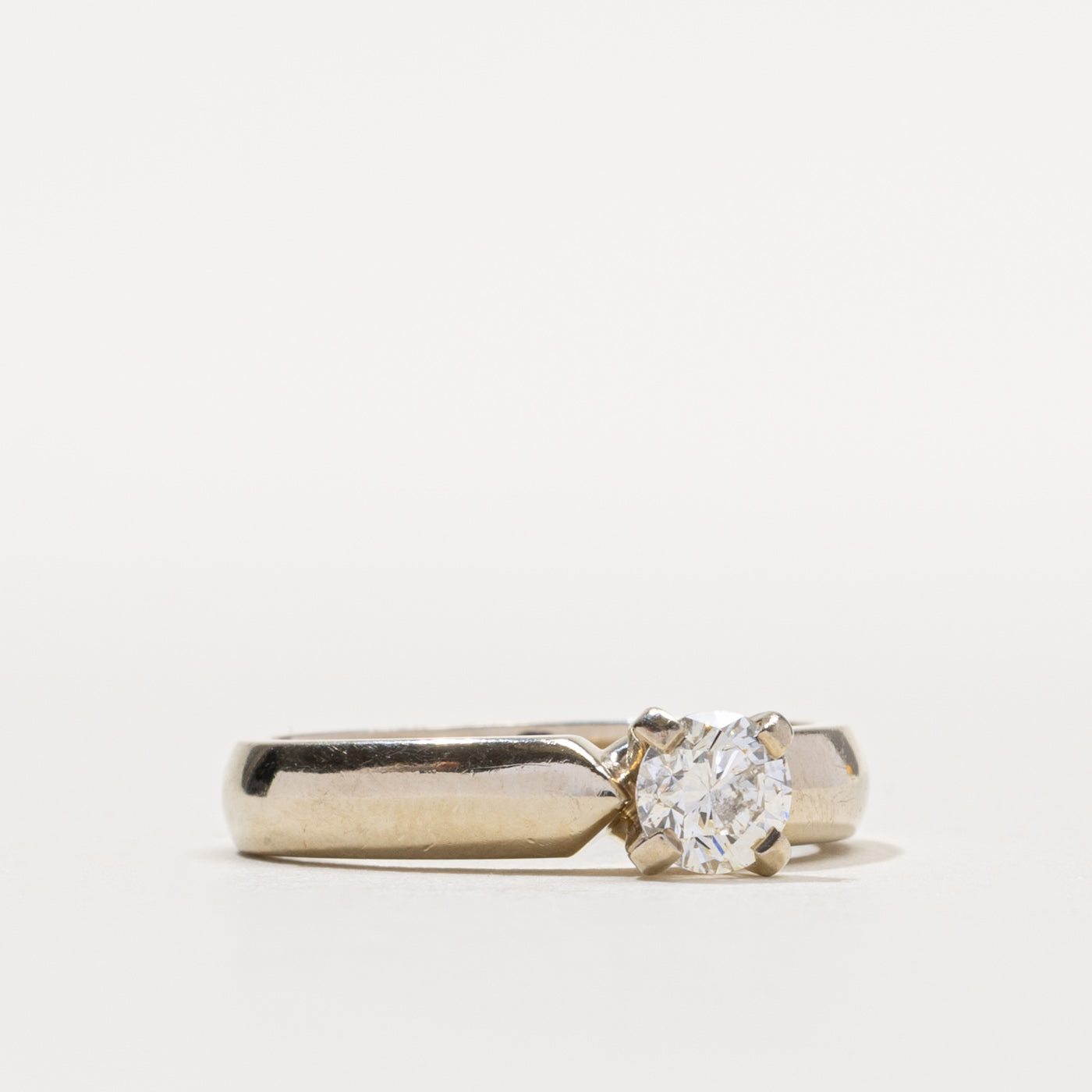 14k Round Brilliant Cut Solitaire Diamond Ring | 0.45ct SI1/SI2 H/I | SZ 6.5